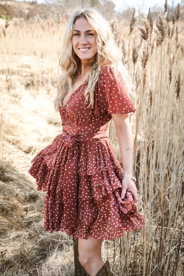 Short Frill Dress Rusty