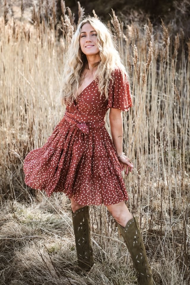 Short Frill Dress Rusty - Image 3