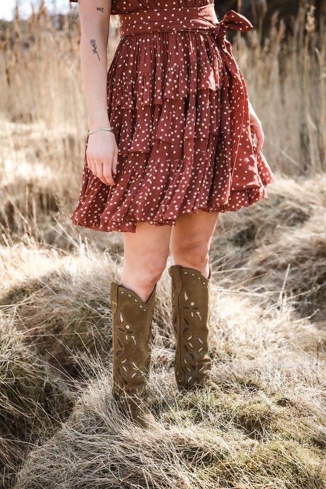 Short Frill Dress Rusty - Image 7