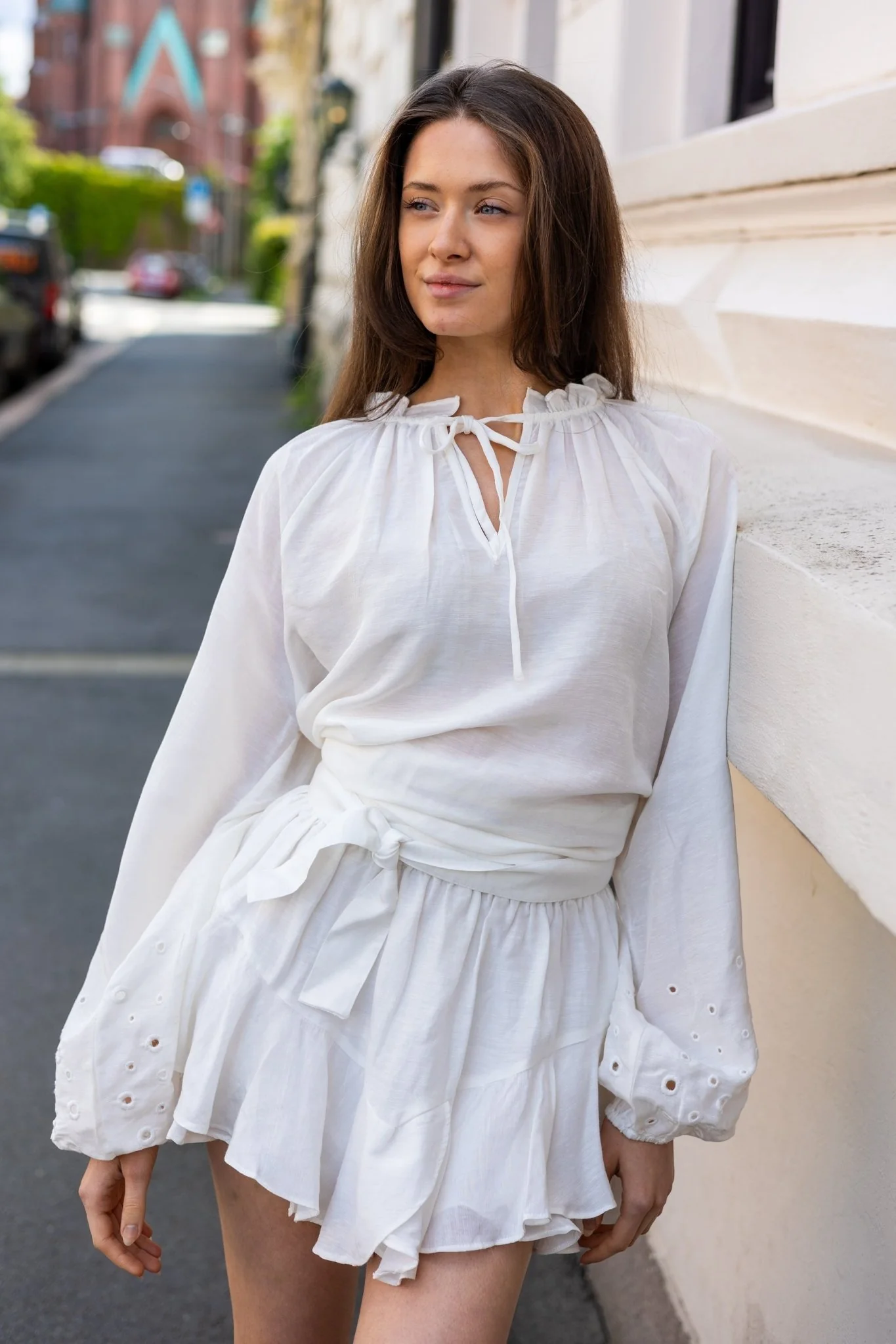 Linen Skirt Shorts White - Image 4