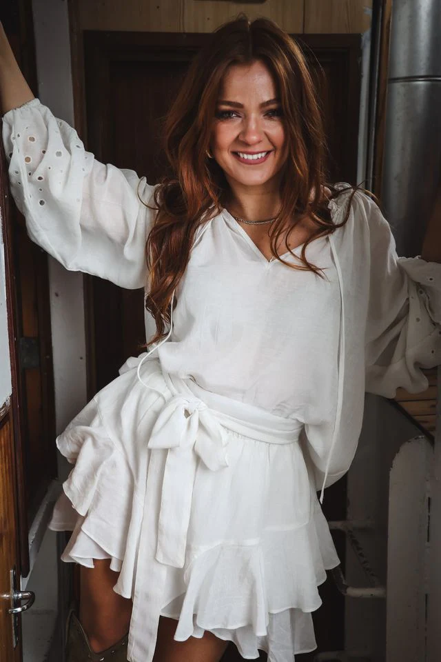 Linen Skirt Shorts White - Image 6