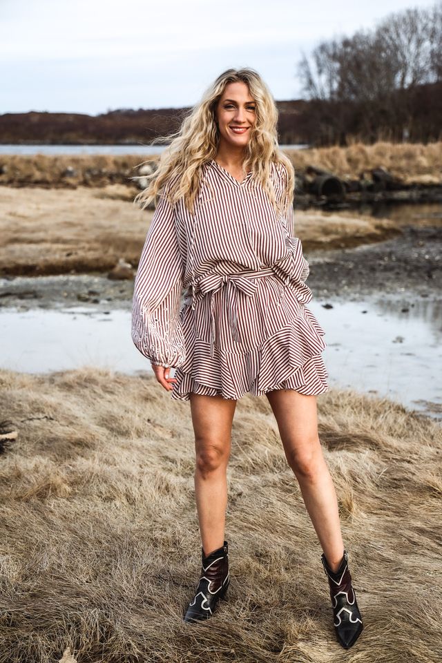 Linen Skirt Shorts Rusty Stripe - Image 2