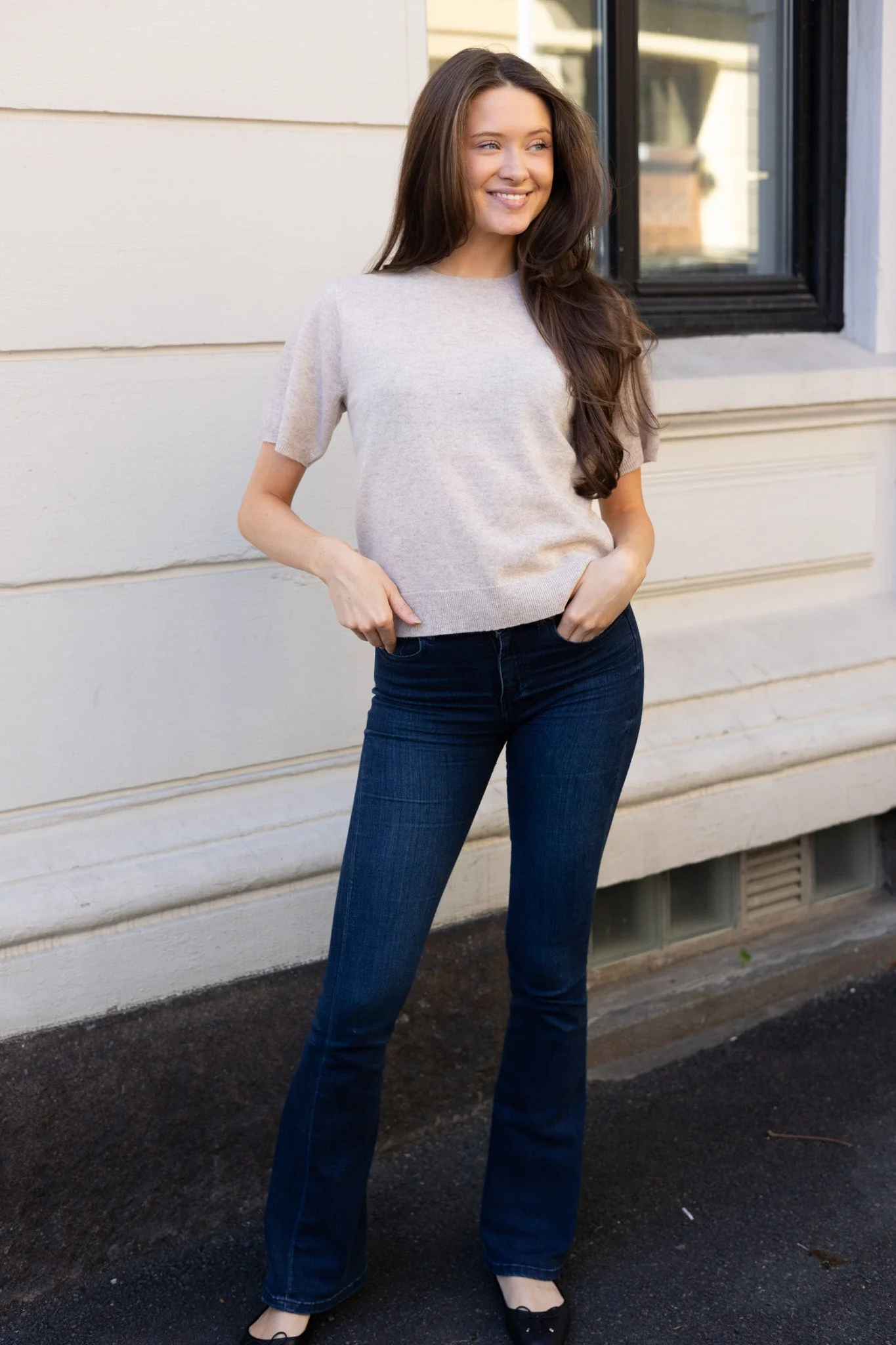 Missy Knit Tee Sand Melange - Image 4