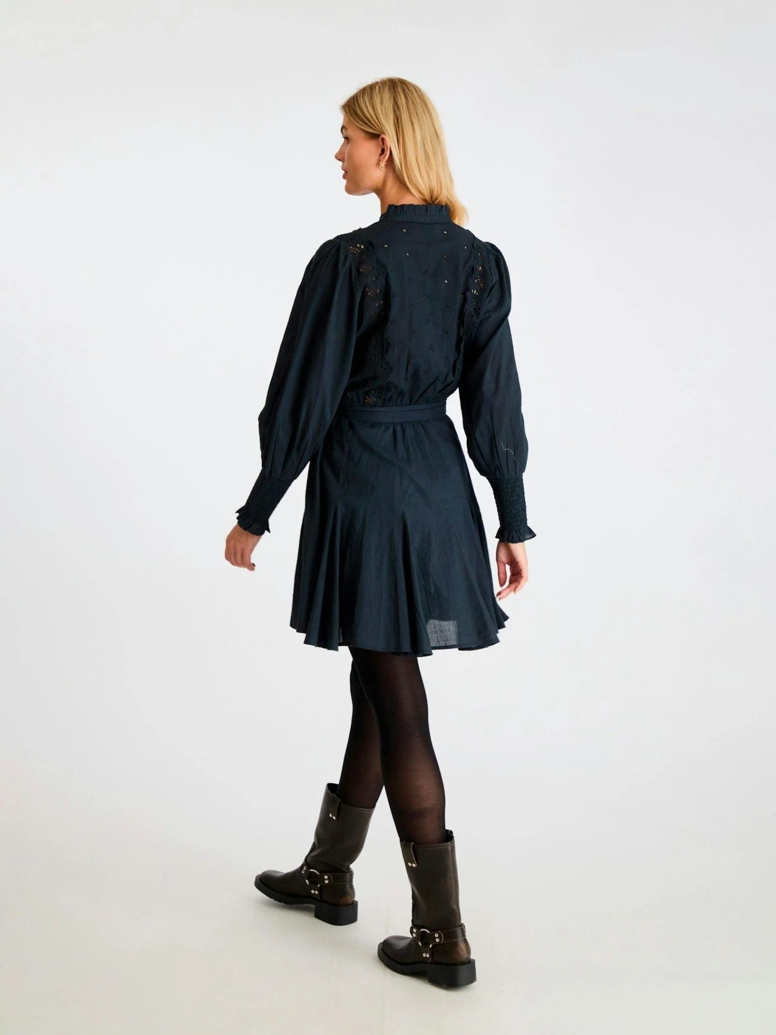 Salasta Emb Dress Navy - Image 3