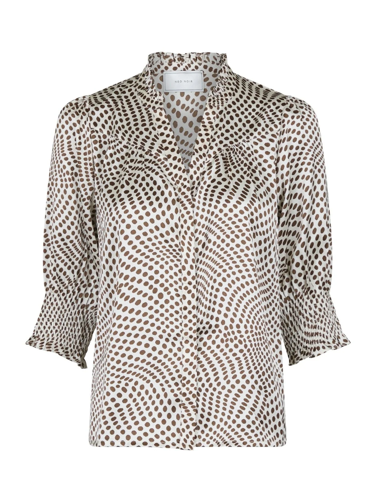 Diana Vibrant Dot Blouse Brown - Image 2
