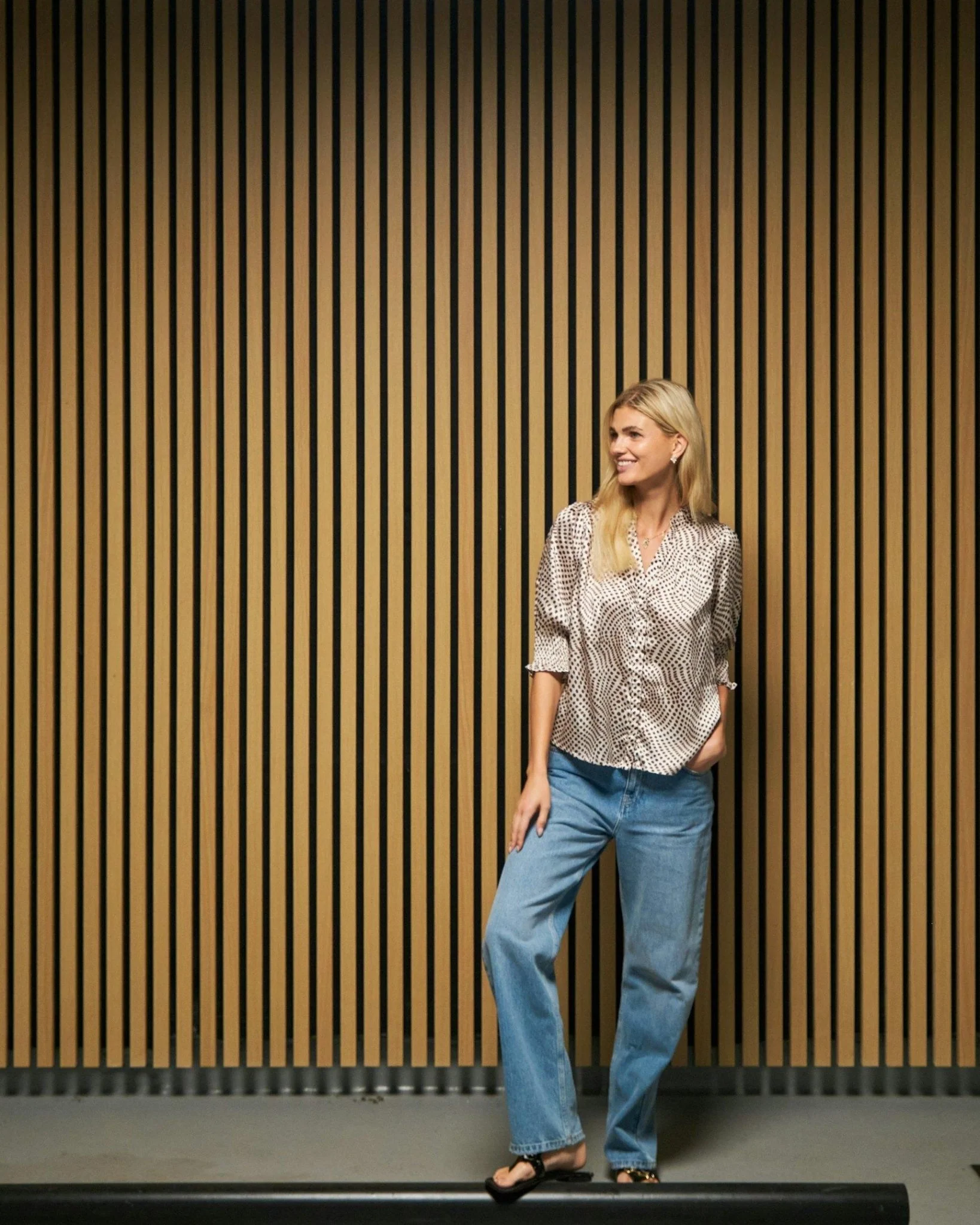 Diana Vibrant Dot Blouse Brown - Image 4
