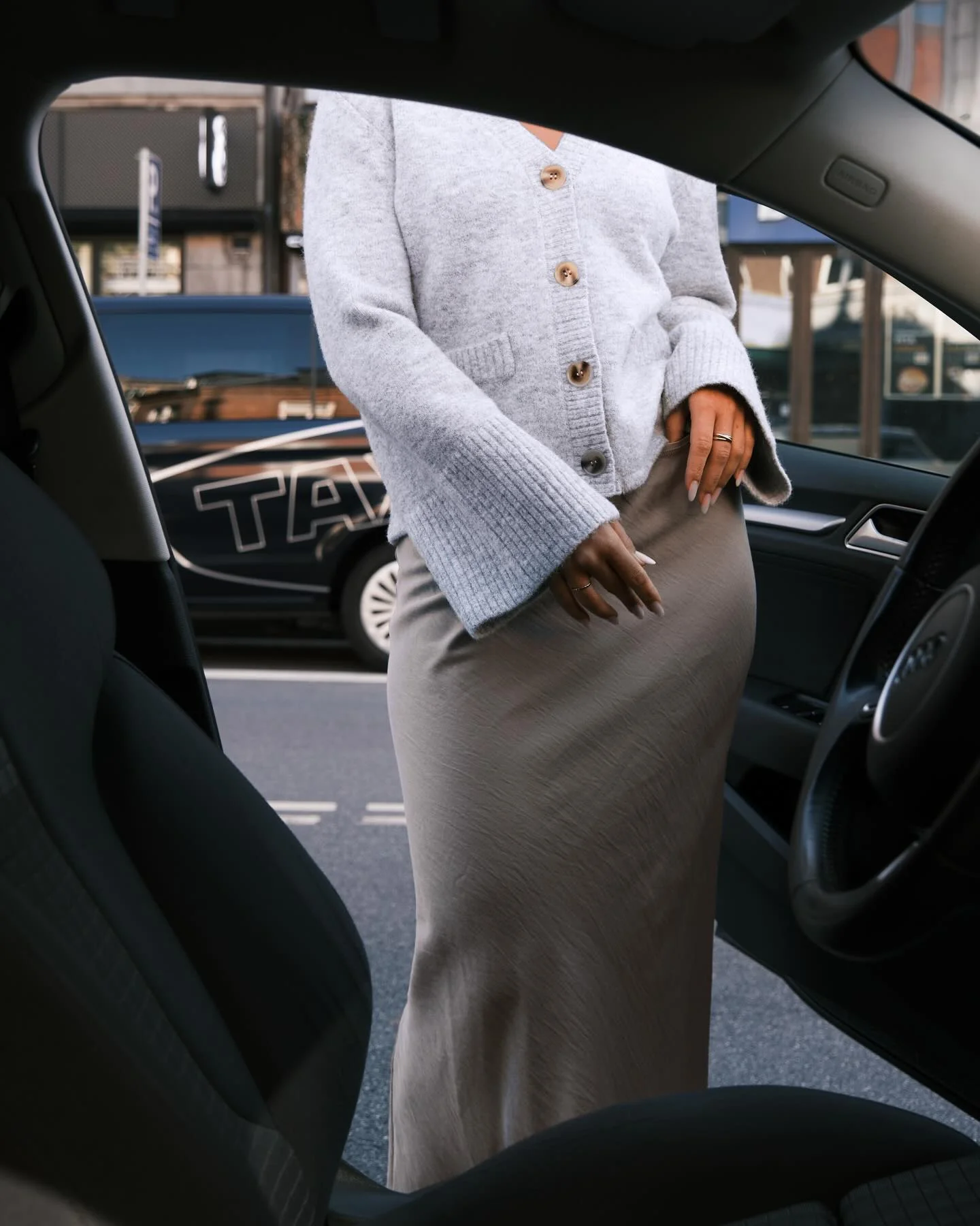 Pixie Knit Cardigan Light Grey Melange - Image 6