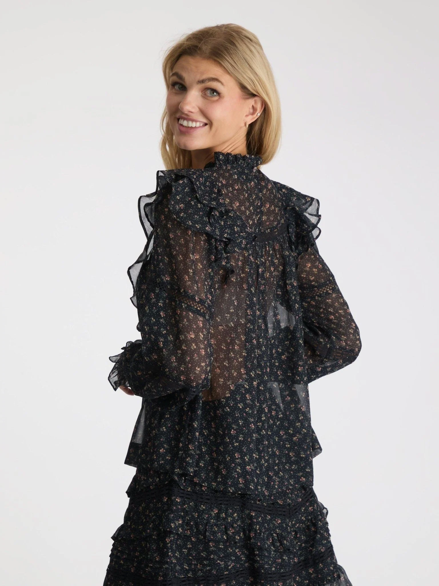 Sarna Mini Rose Blouse Black - Image 4