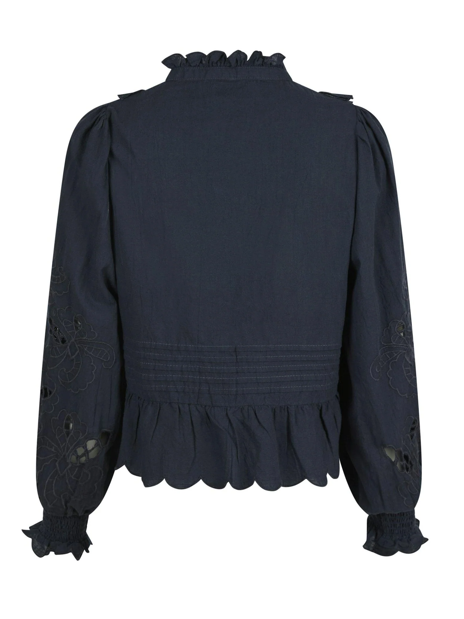 Petrine Embroidery Blouse Navy - Image 7