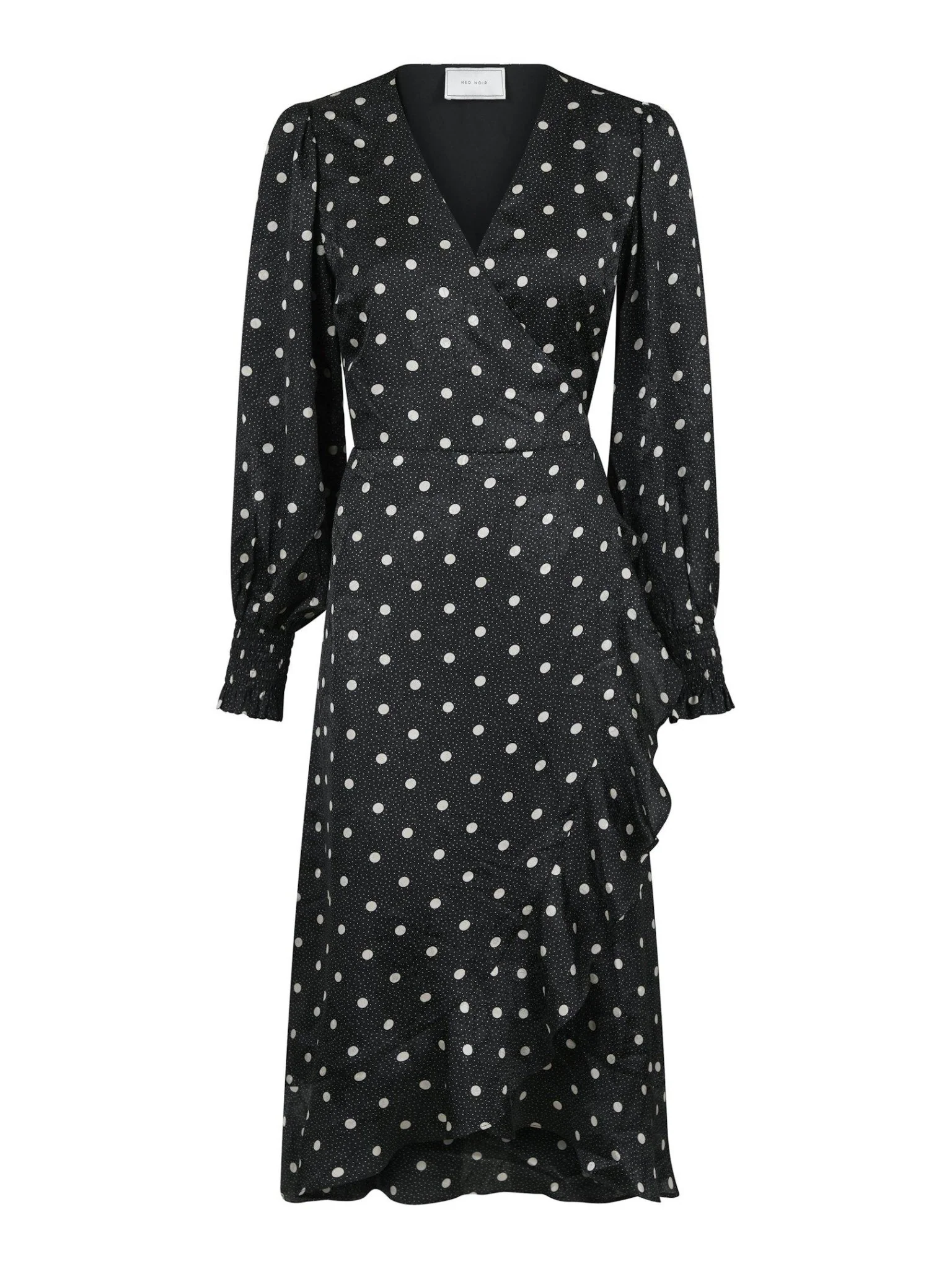 Eva Retro Dot Dress Black - Image 2