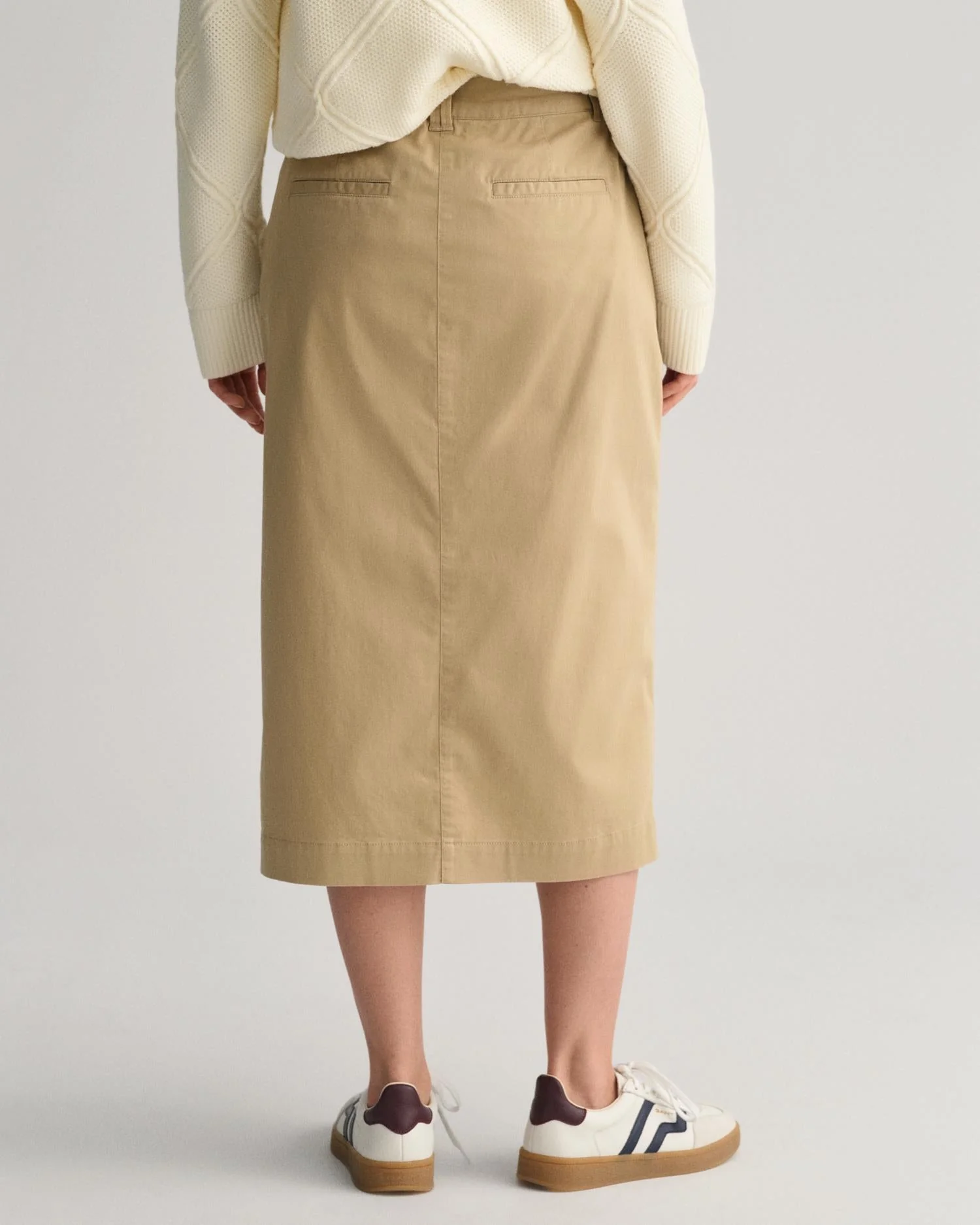 Chino Slit Skirt Dark Khaki - Image 4