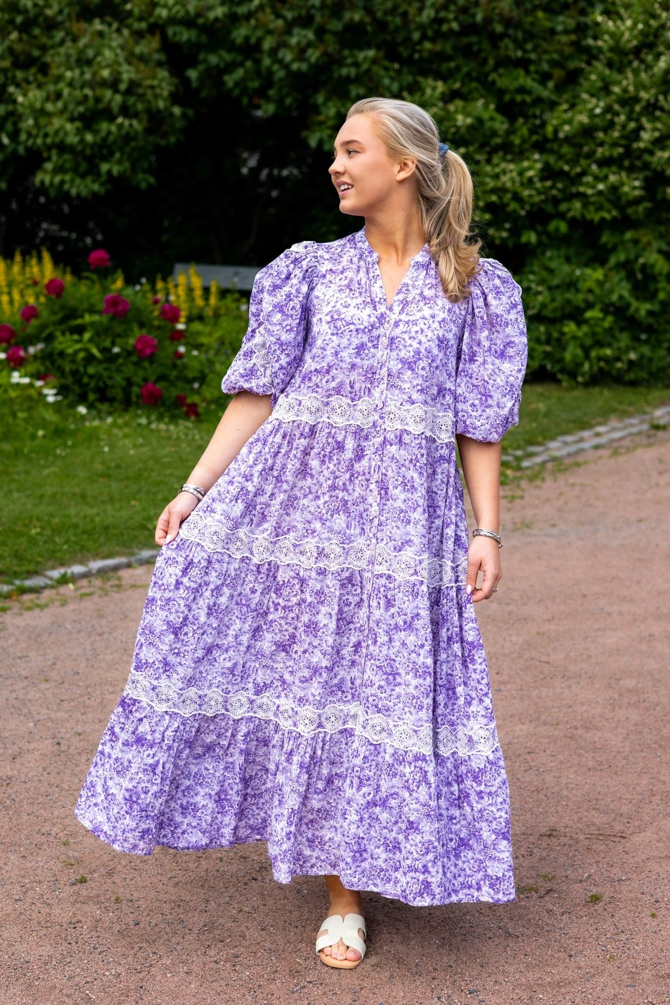 Cotton Slub Relaxed Dress Purple Dream - Image 2