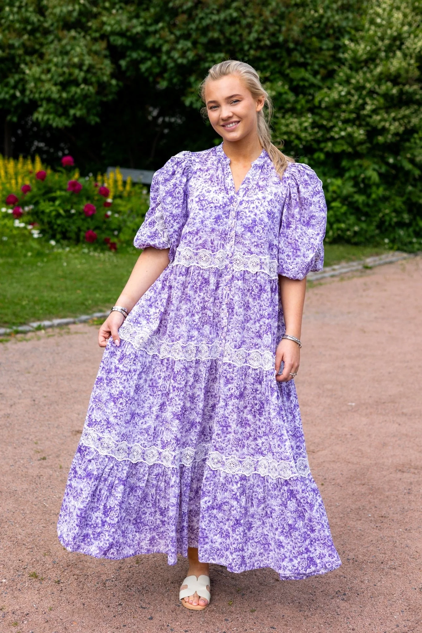 Cotton Slub Relaxed Dress Purple Dream - Image 3