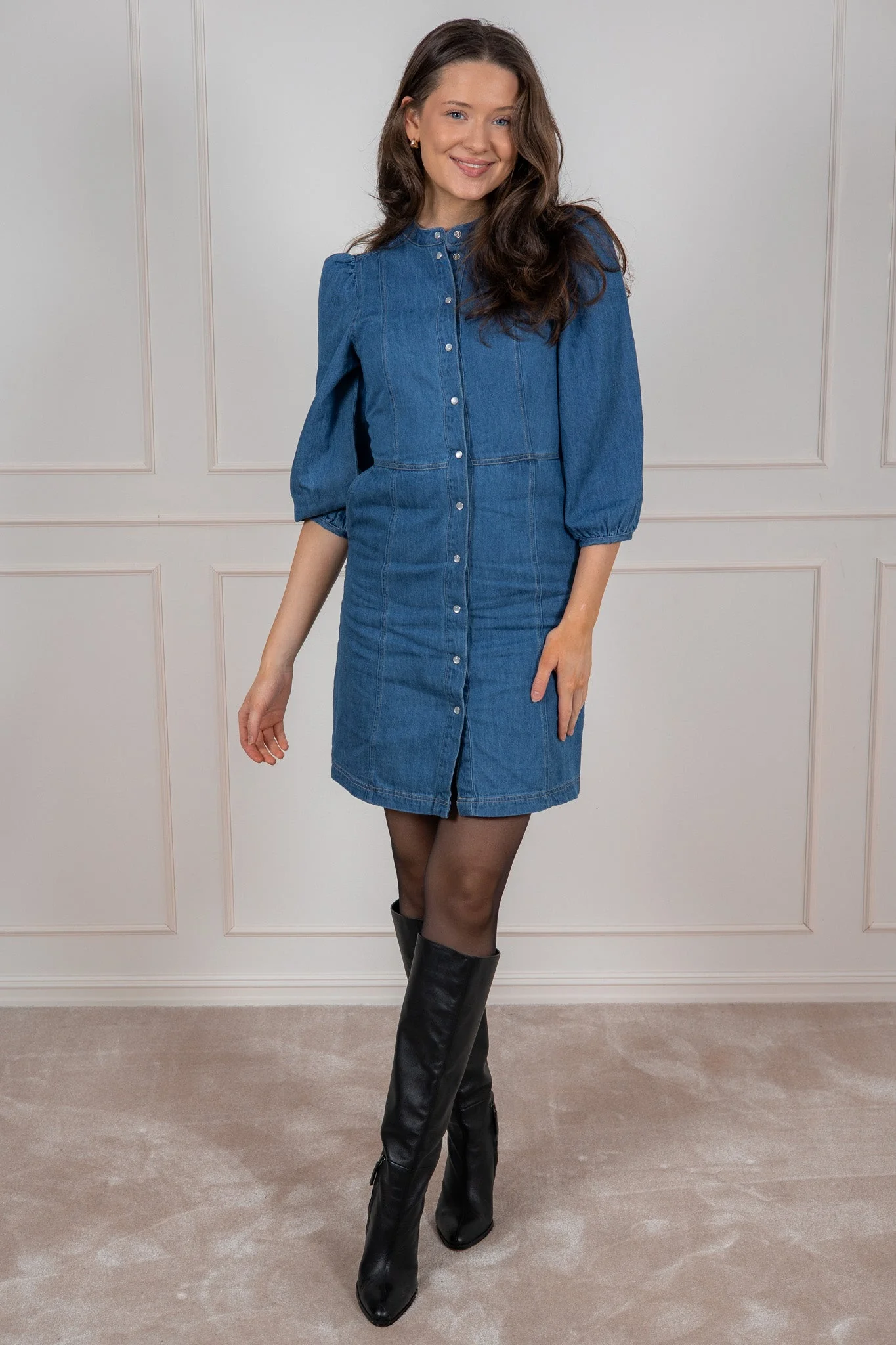 Polla Dress Medium Blue Denim - Image 3