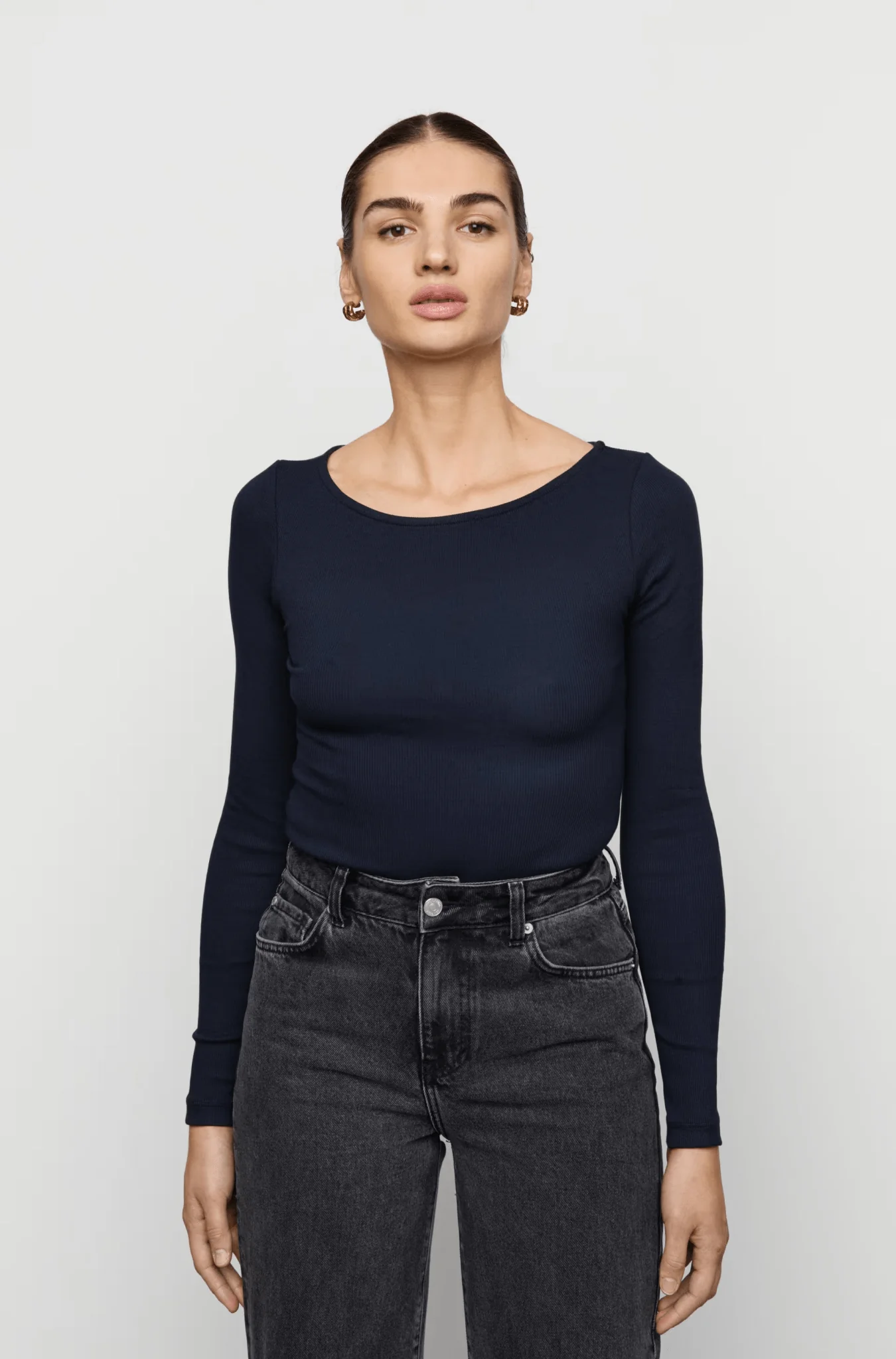 Petronella Rib Boatneck Navy - Image 7