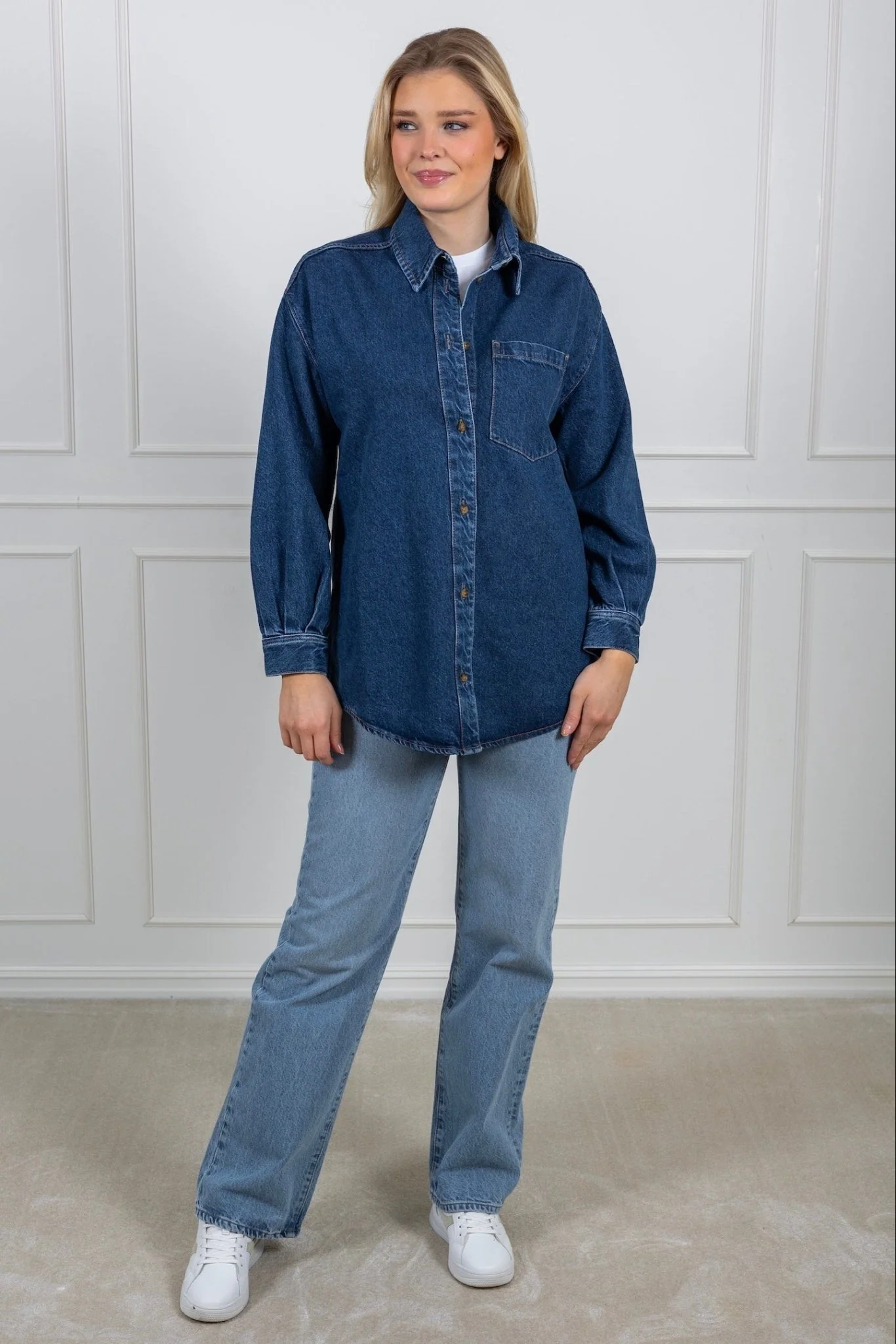 Alex Shirt Washed Dark Blue - Image 3