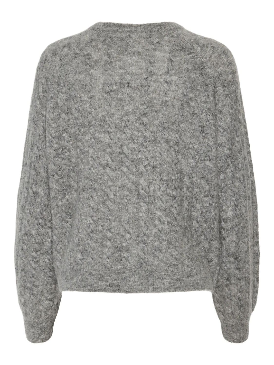Yaslelu Ls Knit Cardigan Medium Grey Melange - Image 6