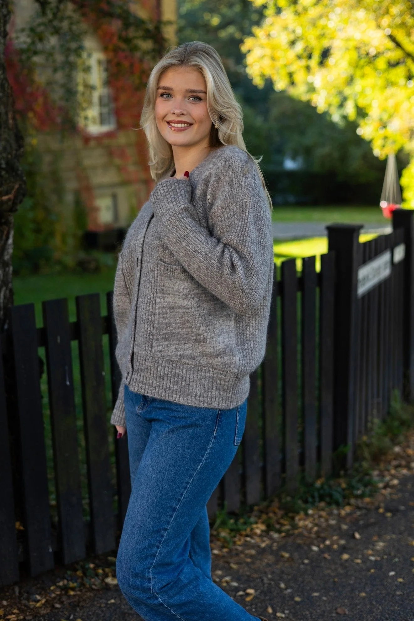 Alva Ls Knit Cardigan Steel Gray Birch - Image 3