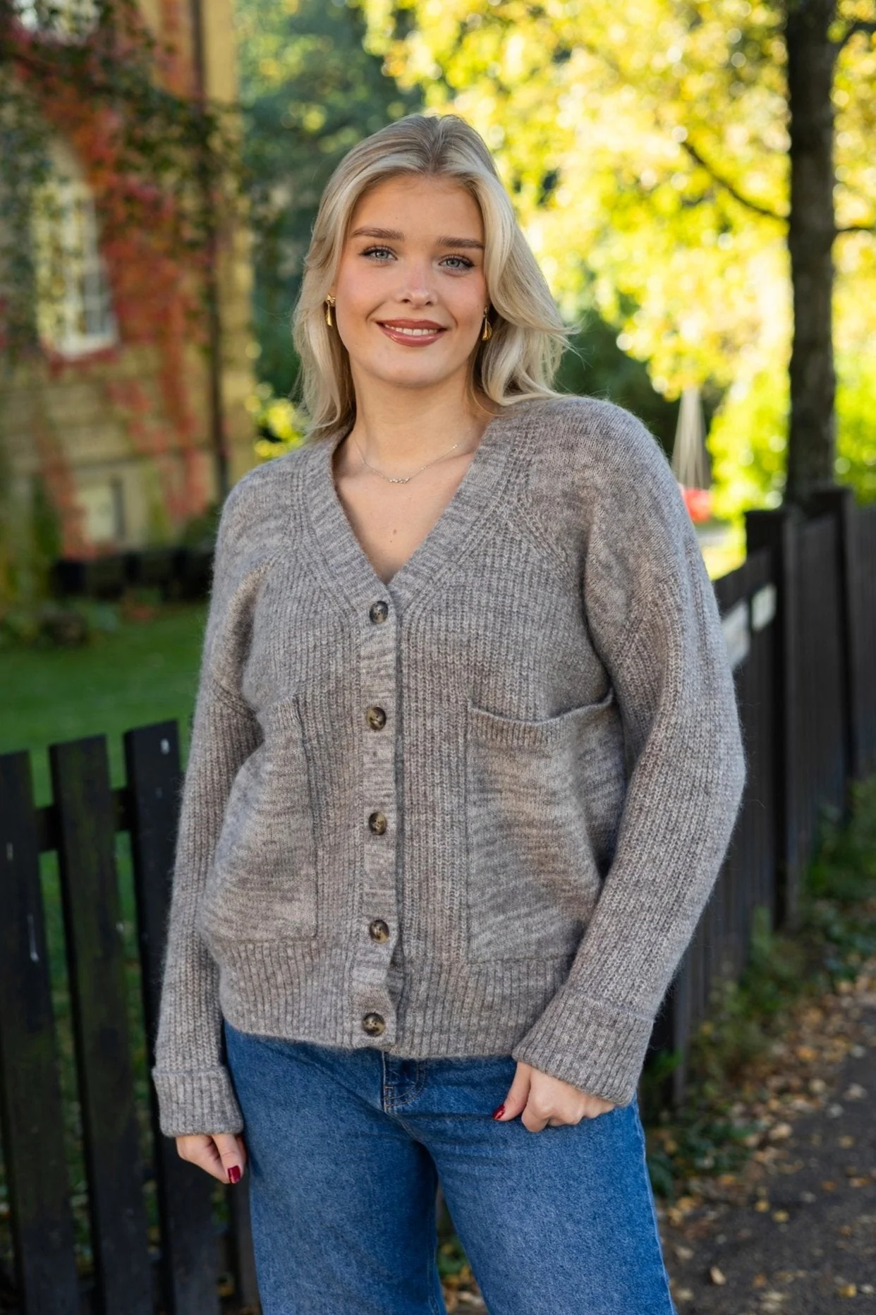 Alva Ls Knit Cardigan Steel Gray Birch - Image 5