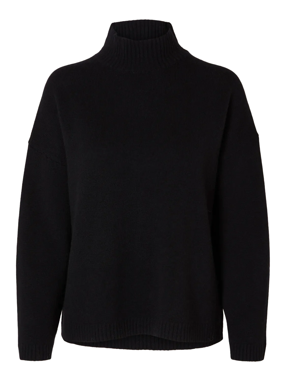 Cille Ls Knit High Neck Black