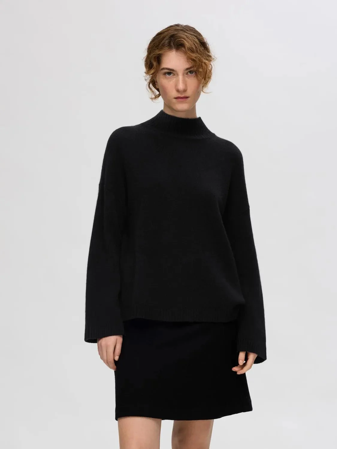 Cille Ls Knit High Neck Black - Image 3