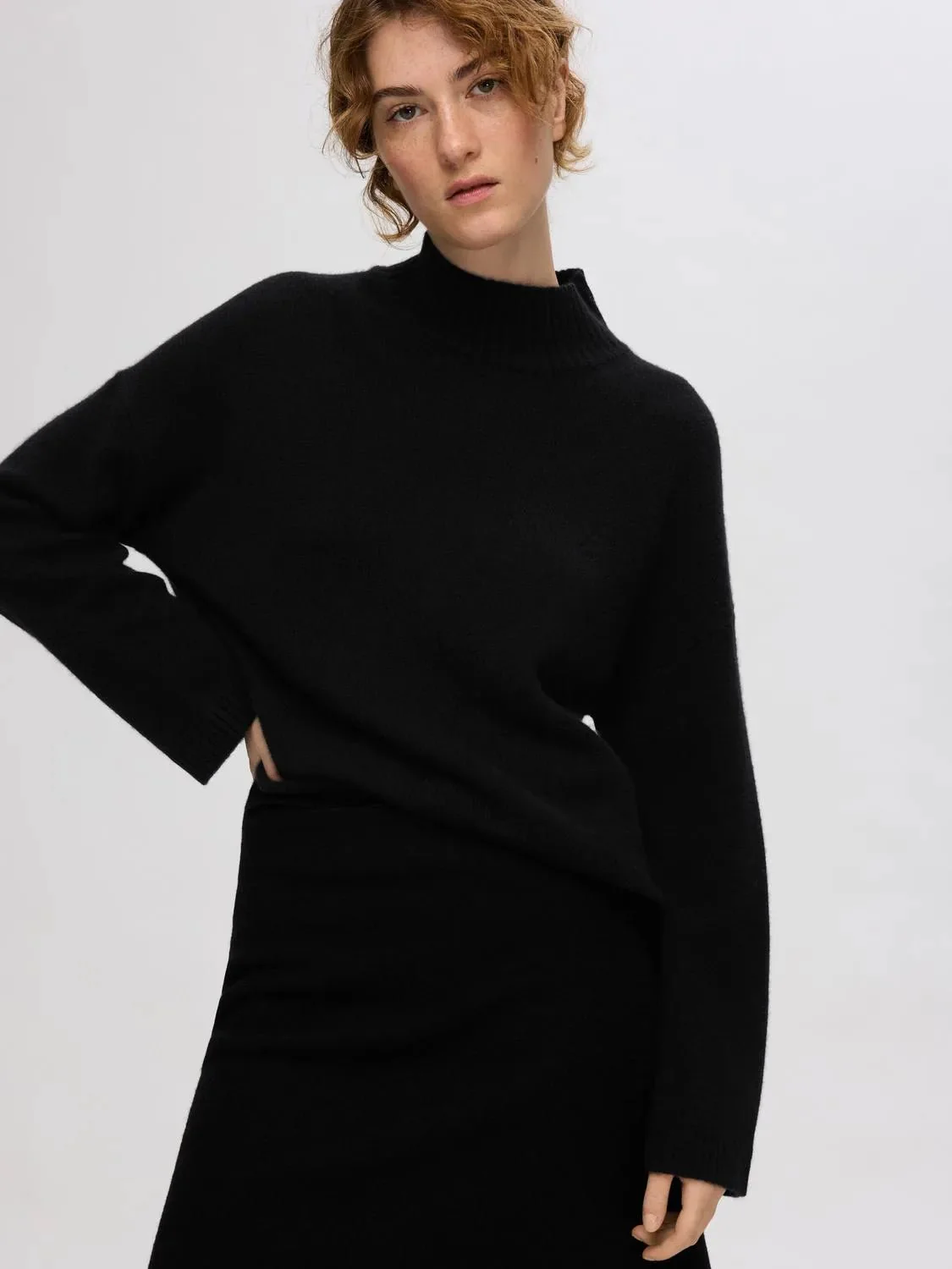 Cille Ls Knit High Neck Black - Image 4