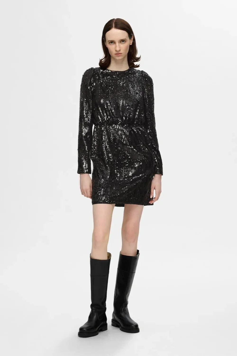 Ari-Colyn Ls Short Sequins Dress Black - Image 6