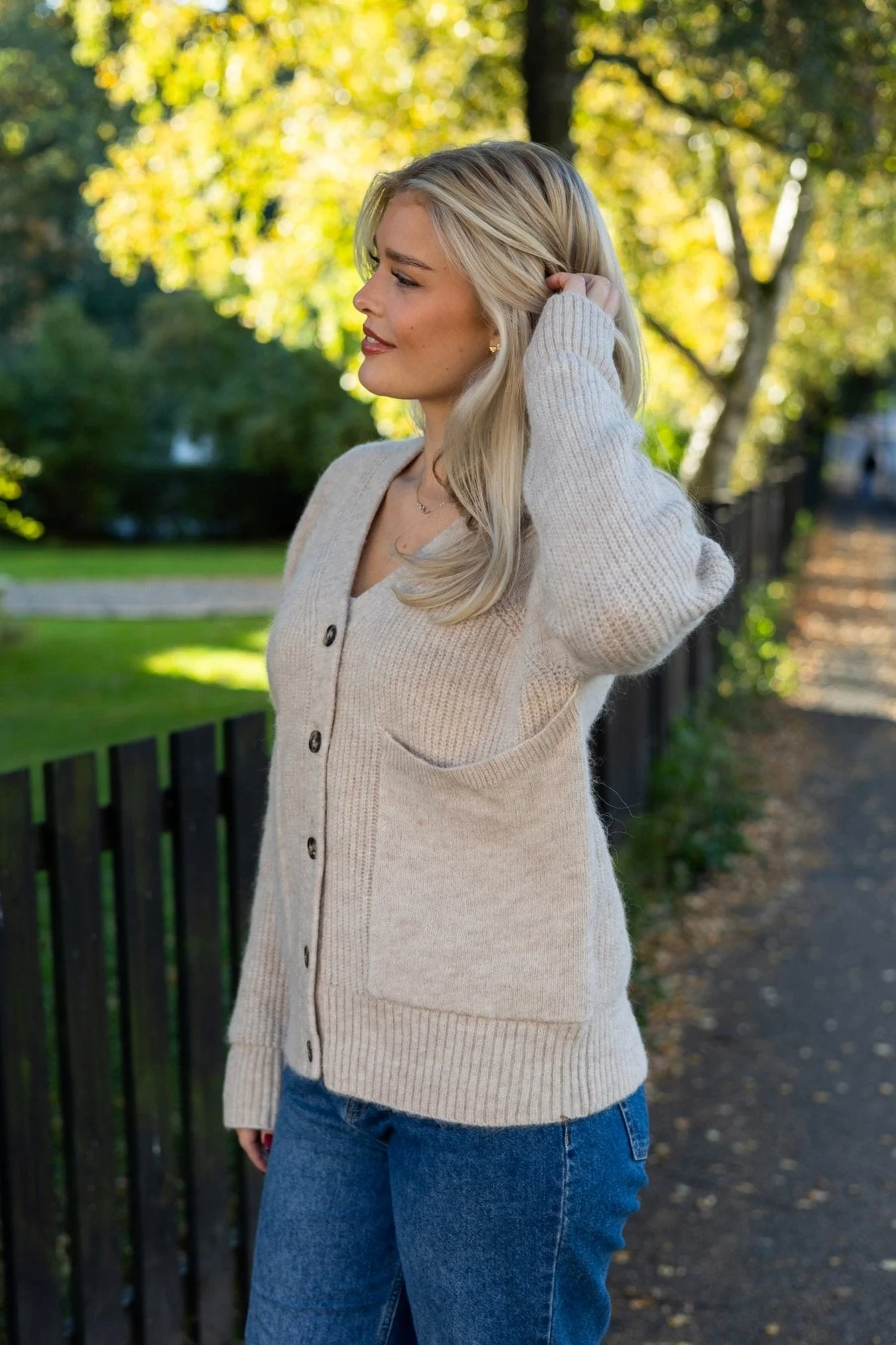 Alva Ls Knit Cardigan Birch Melange - Image 3