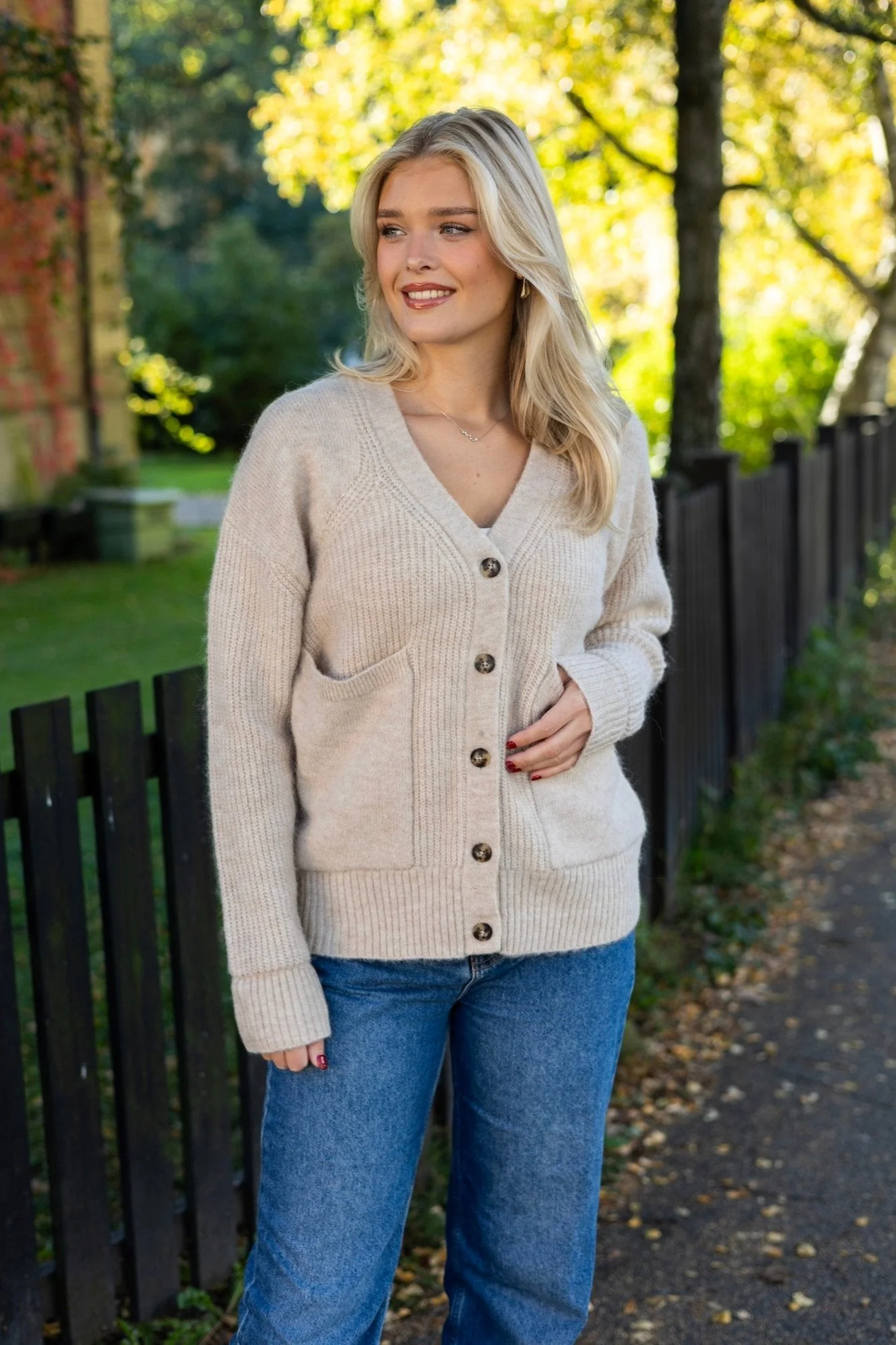 Alva Ls Knit Cardigan Birch Melange - Image 7