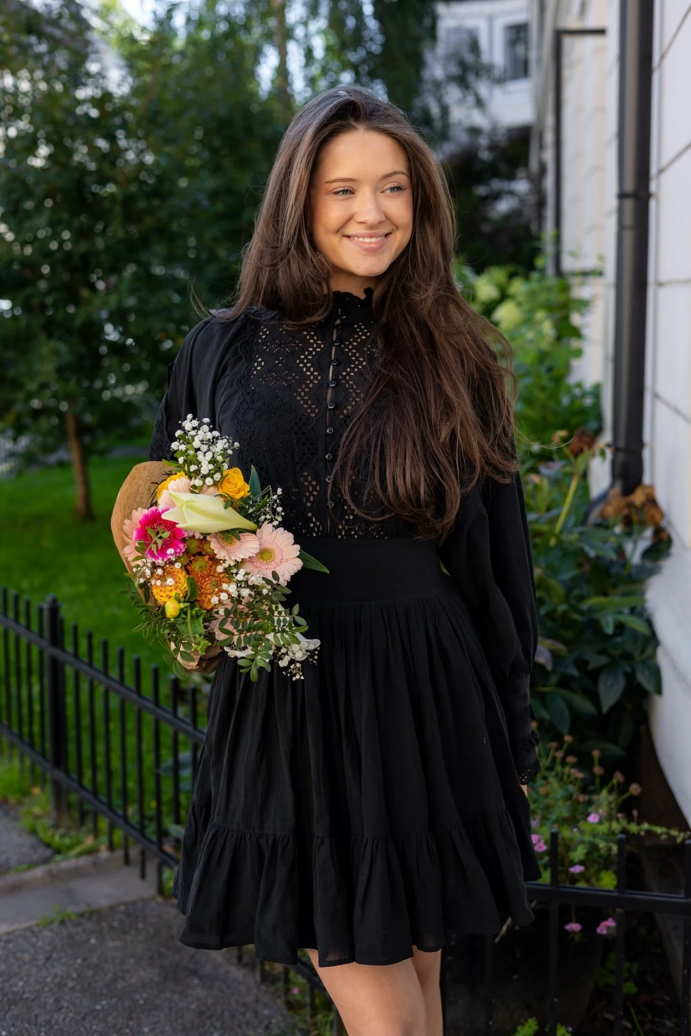 Cotton Slub Mini Dress Black - Image 3