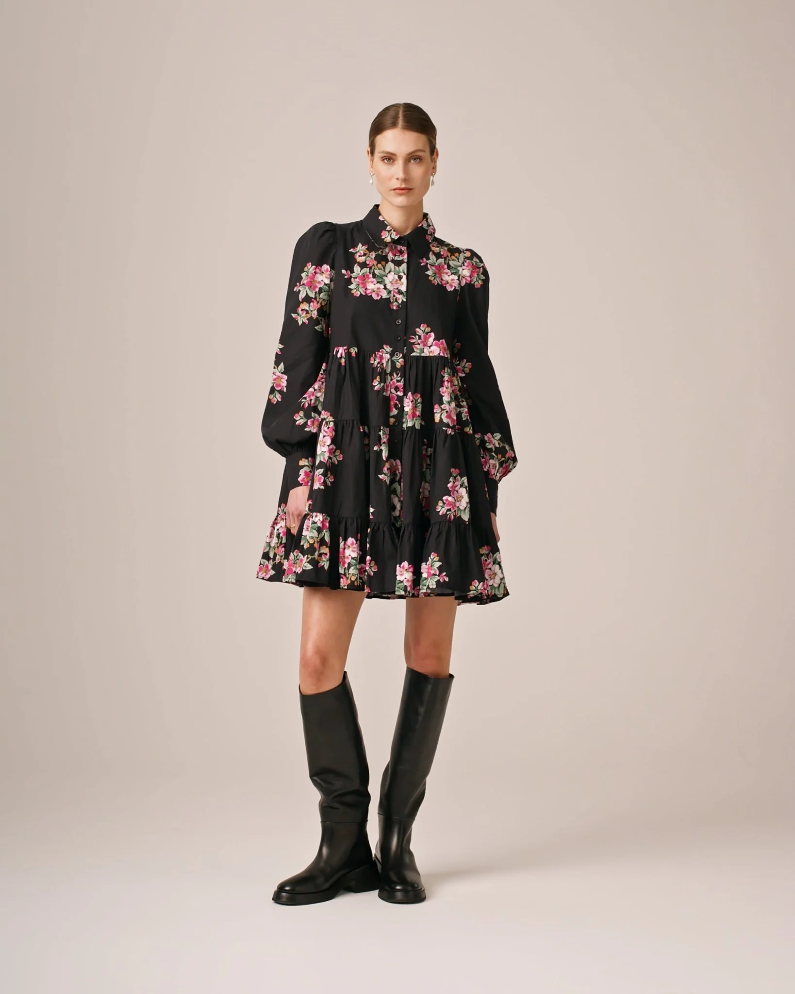 Poplin Tiered Dress Apple Blossom - Image 5