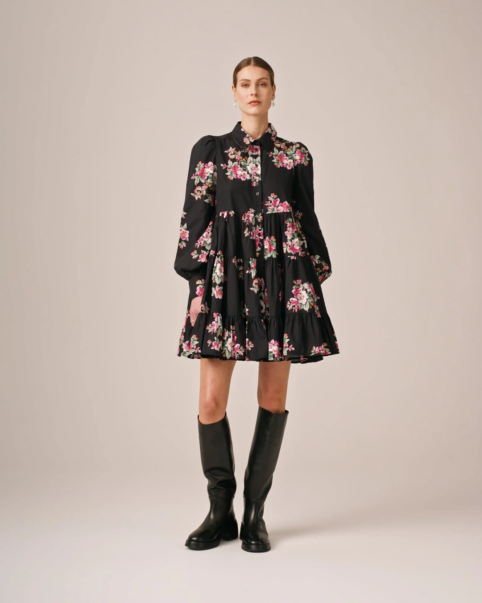 Poplin Tiered Dress Apple Blossom - Image 8