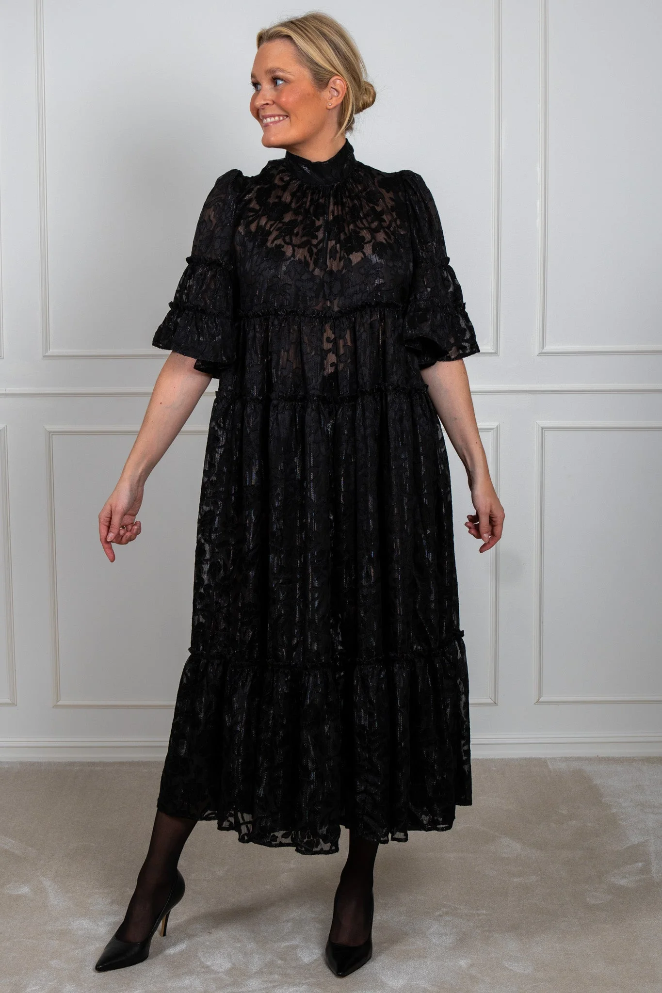 Devore Midi Dress Black - Image 3