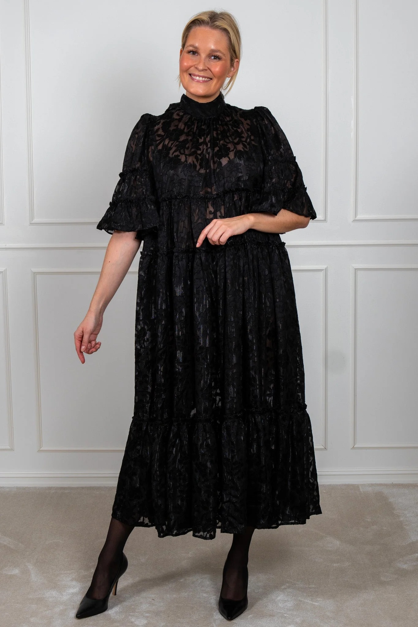 Devore Midi Dress Black - Image 4