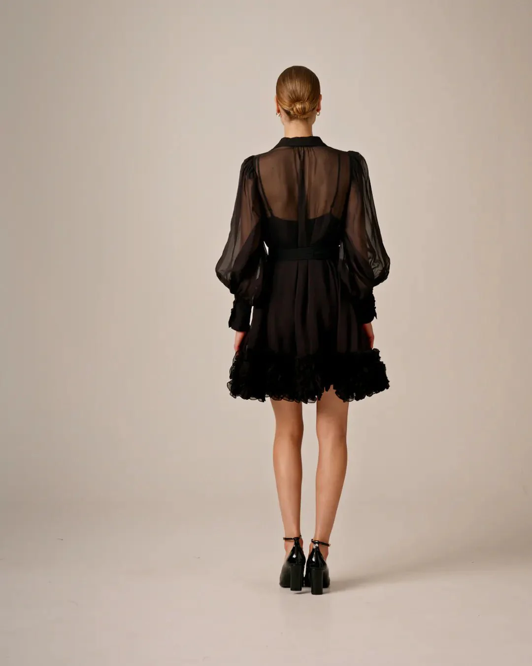 Organza Mini Dress Black - Image 8