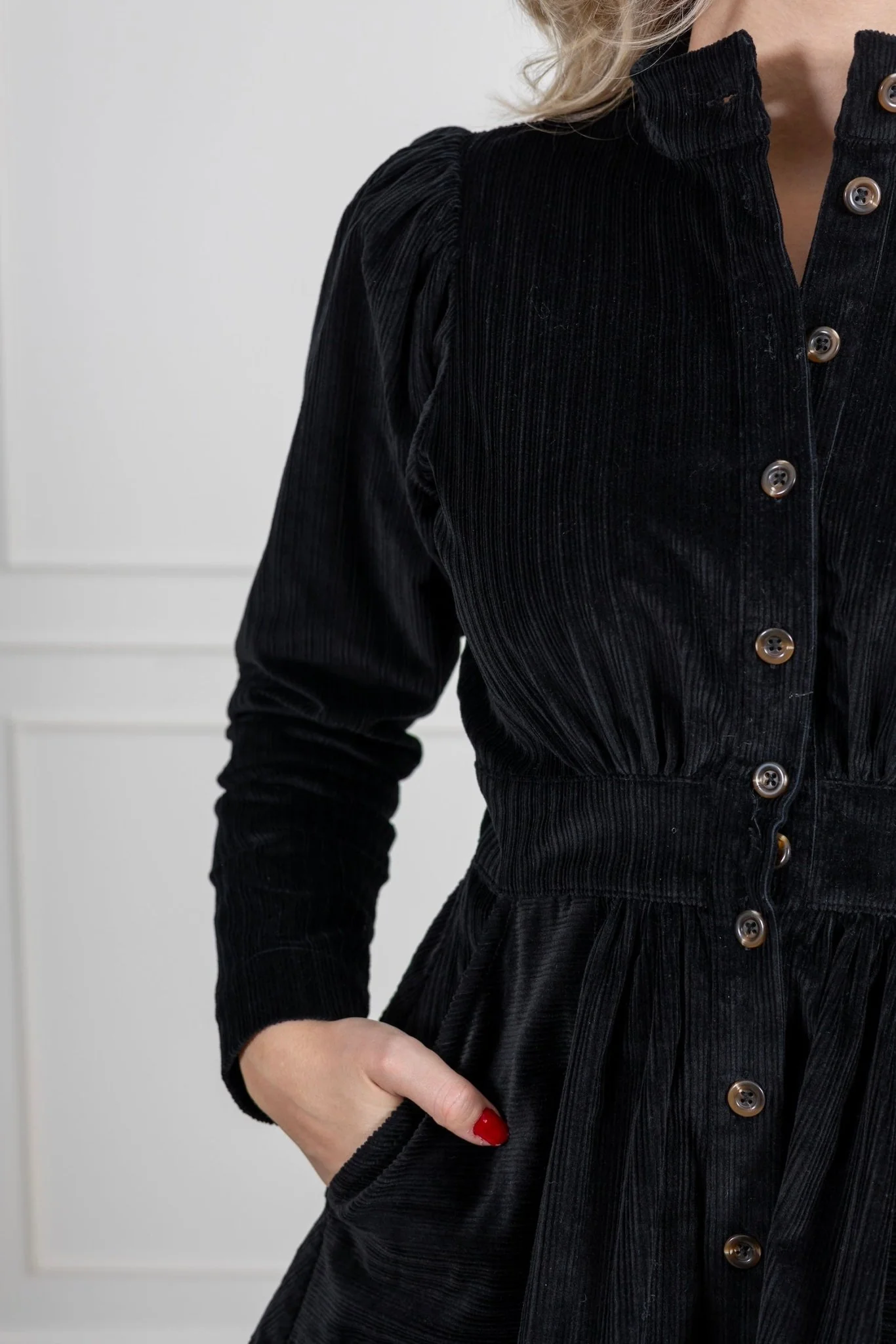 Corduroy Mini Dress Black - Image 5