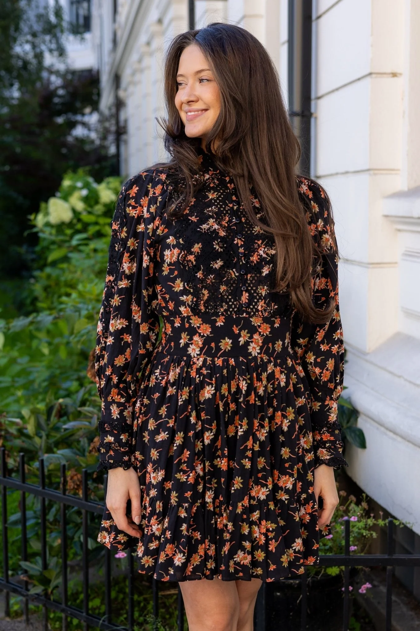 Cotton Slub Mini Dress Midnight Daisy - Image 2