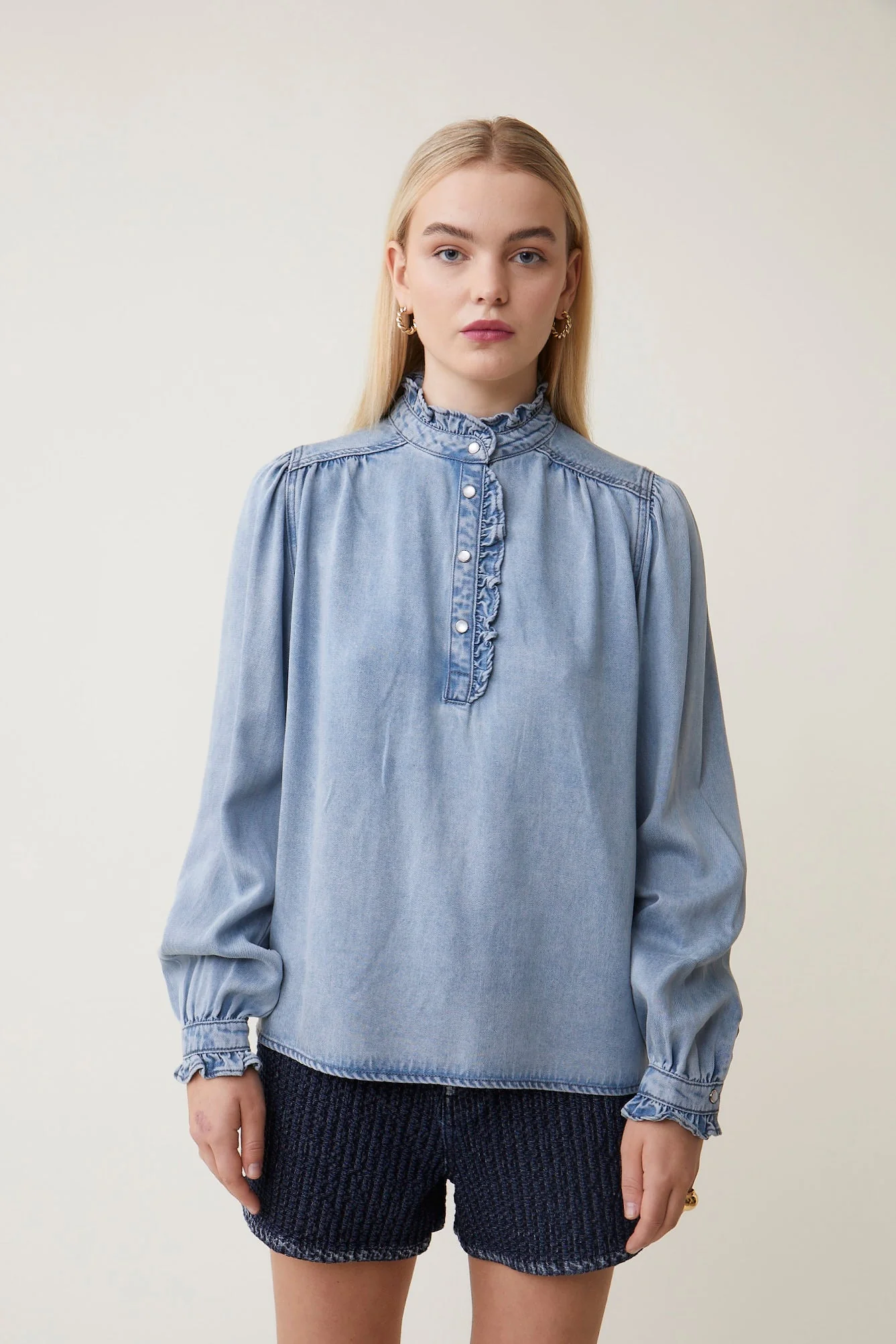 Laura Blouse Jeans Clair