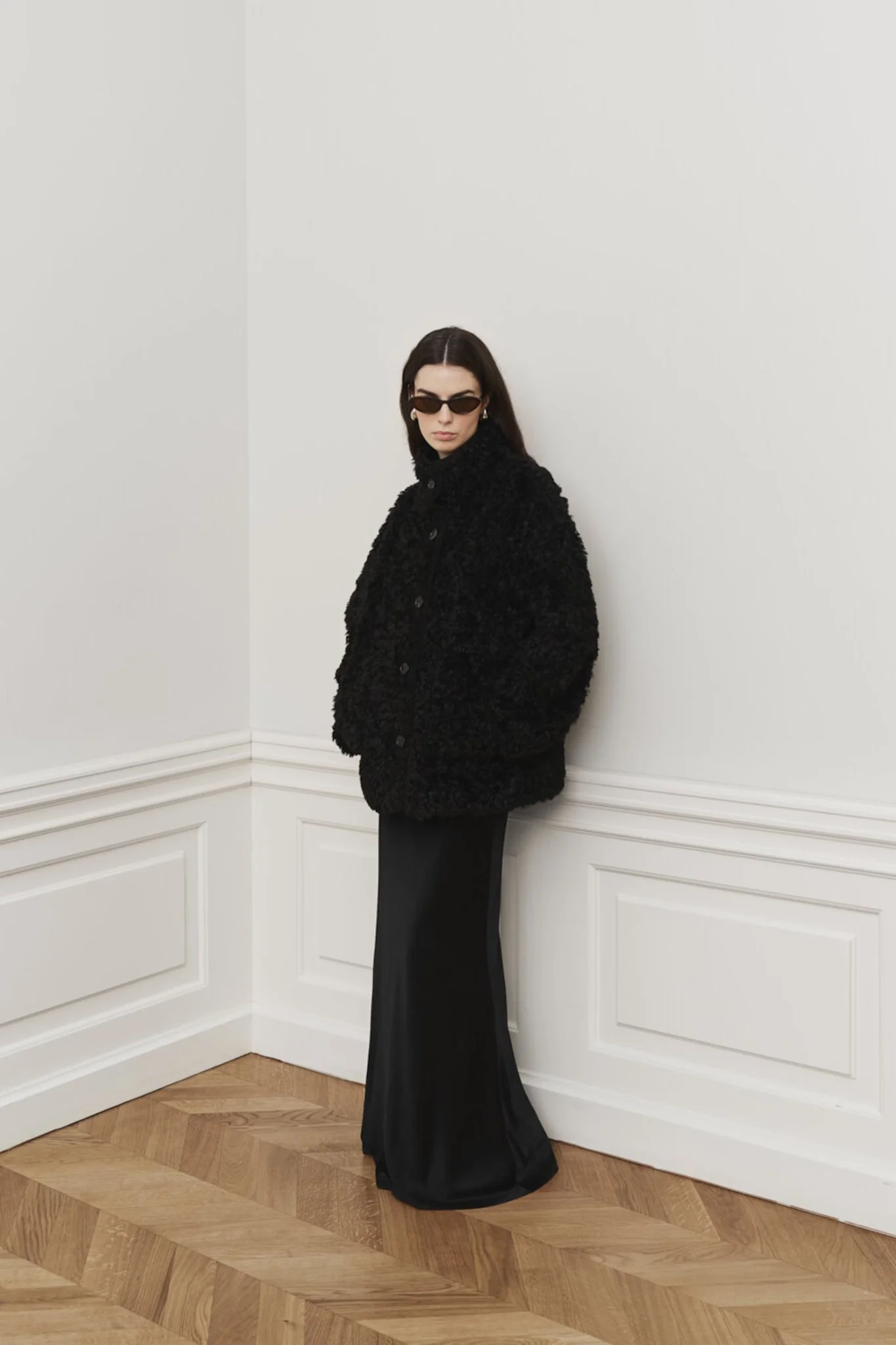 Mia Faux Fur Jacket Black - Image 2