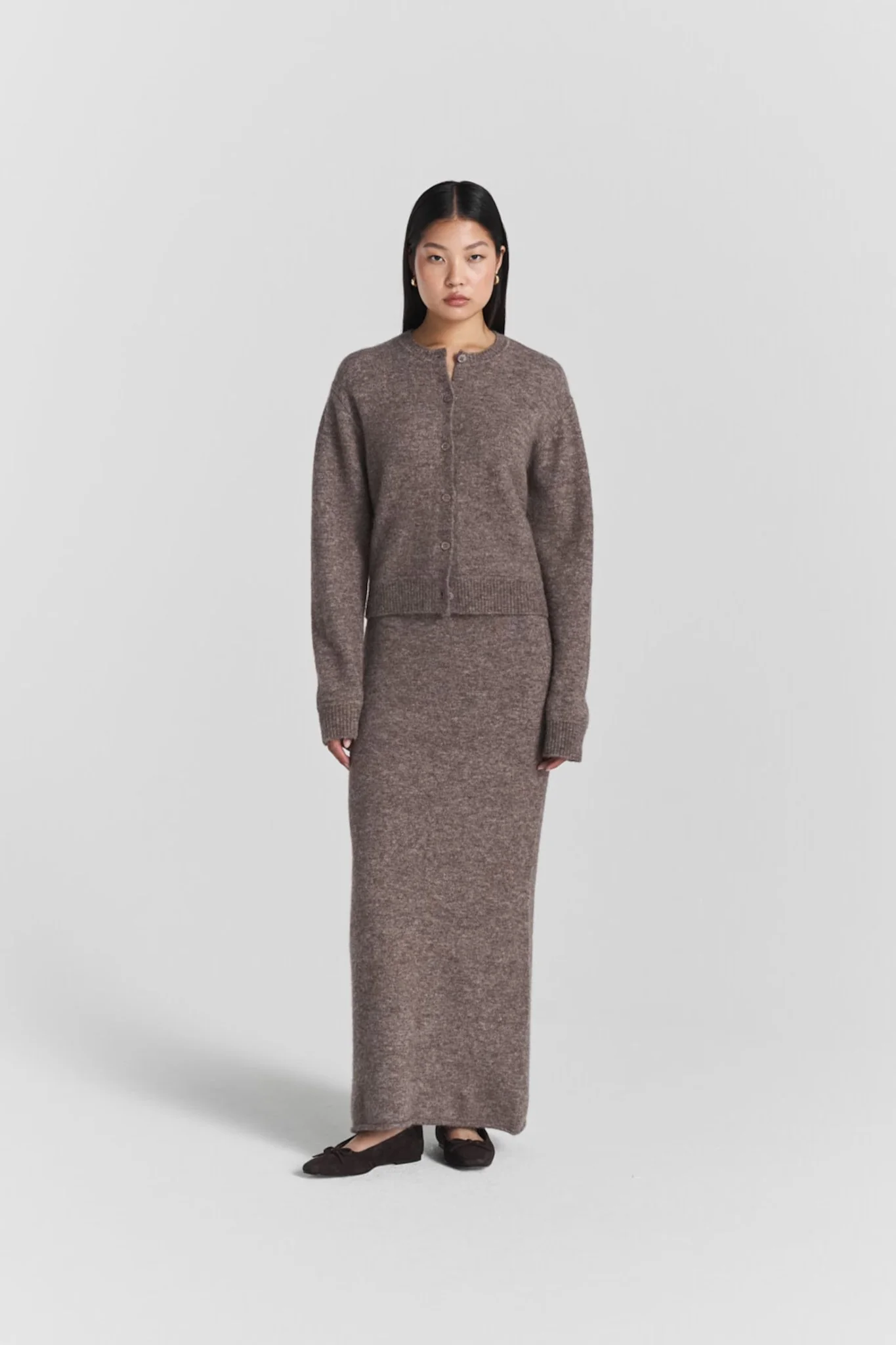 Mora Knitted Skirt Dk Truffle - Image 2