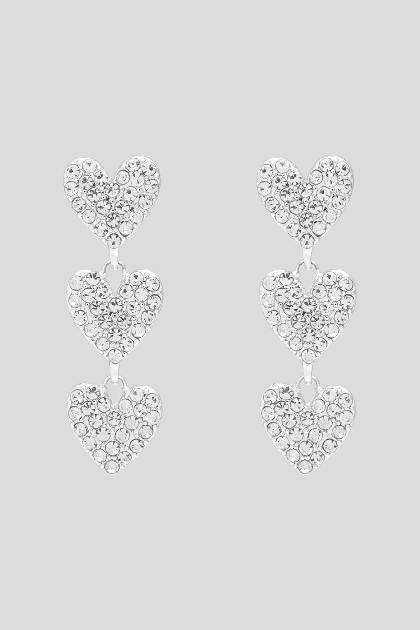 Celia Rhinestone Earrings Silver Plated - Image 2