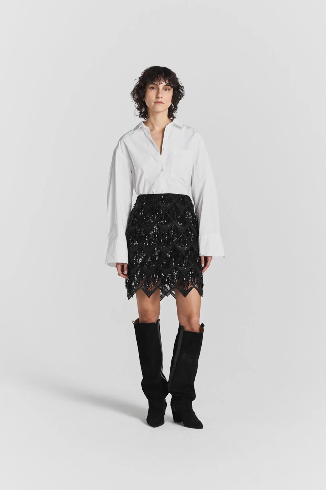 Melvina Sequin Skirt Black - Image 2