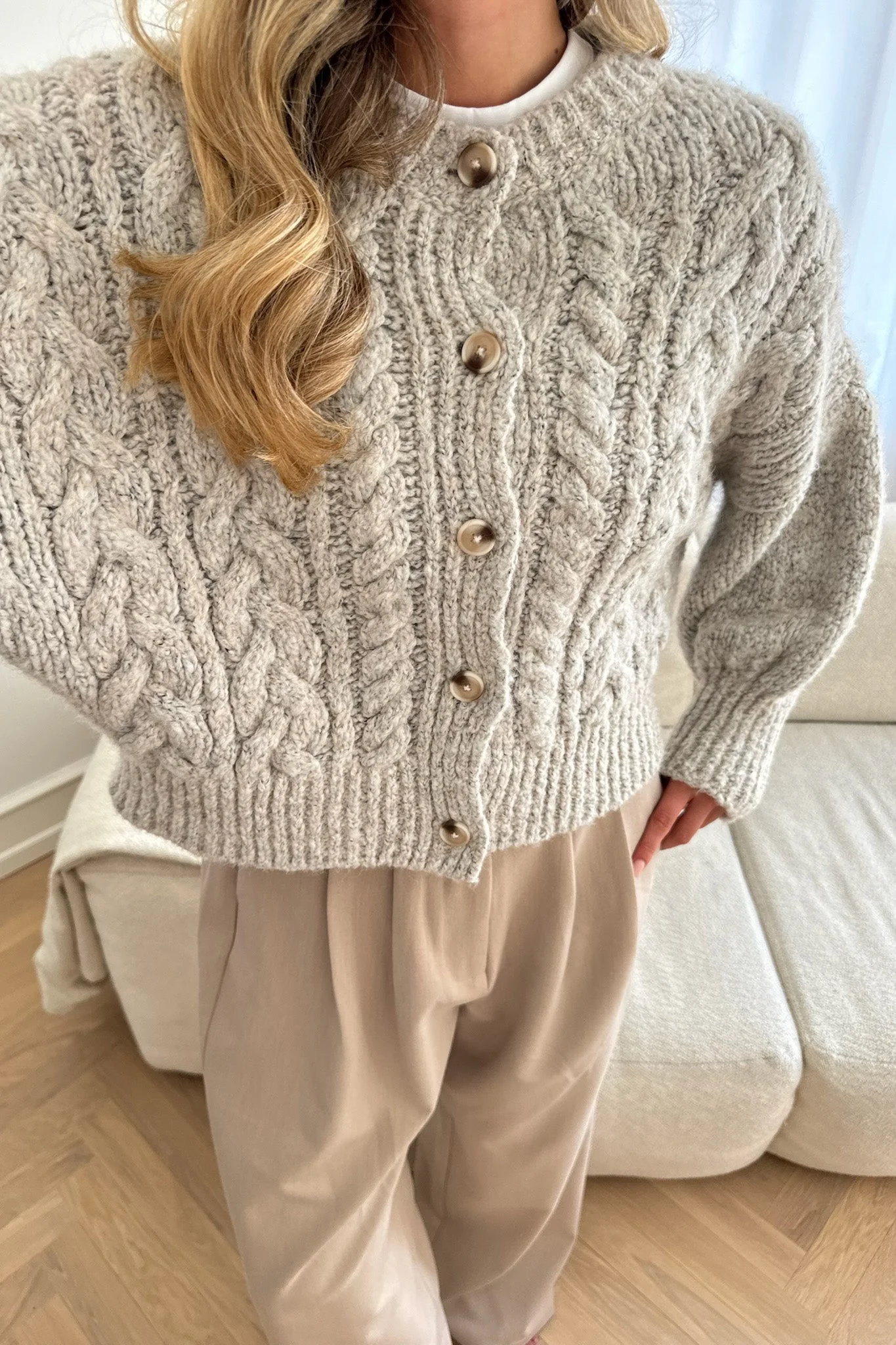 Ella Cardigan Light Greige - Image 5