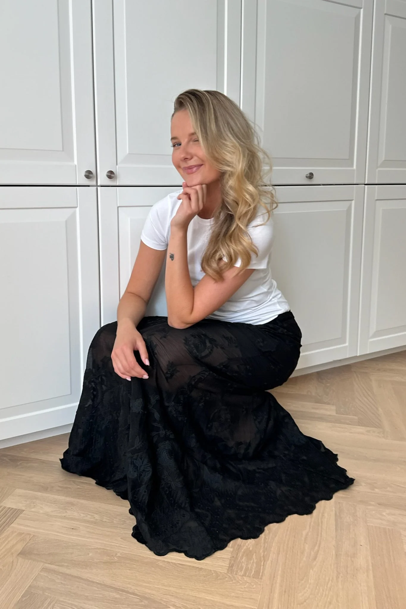 Ellinor Lace Maxi Skirt Vintage Black - Image 6