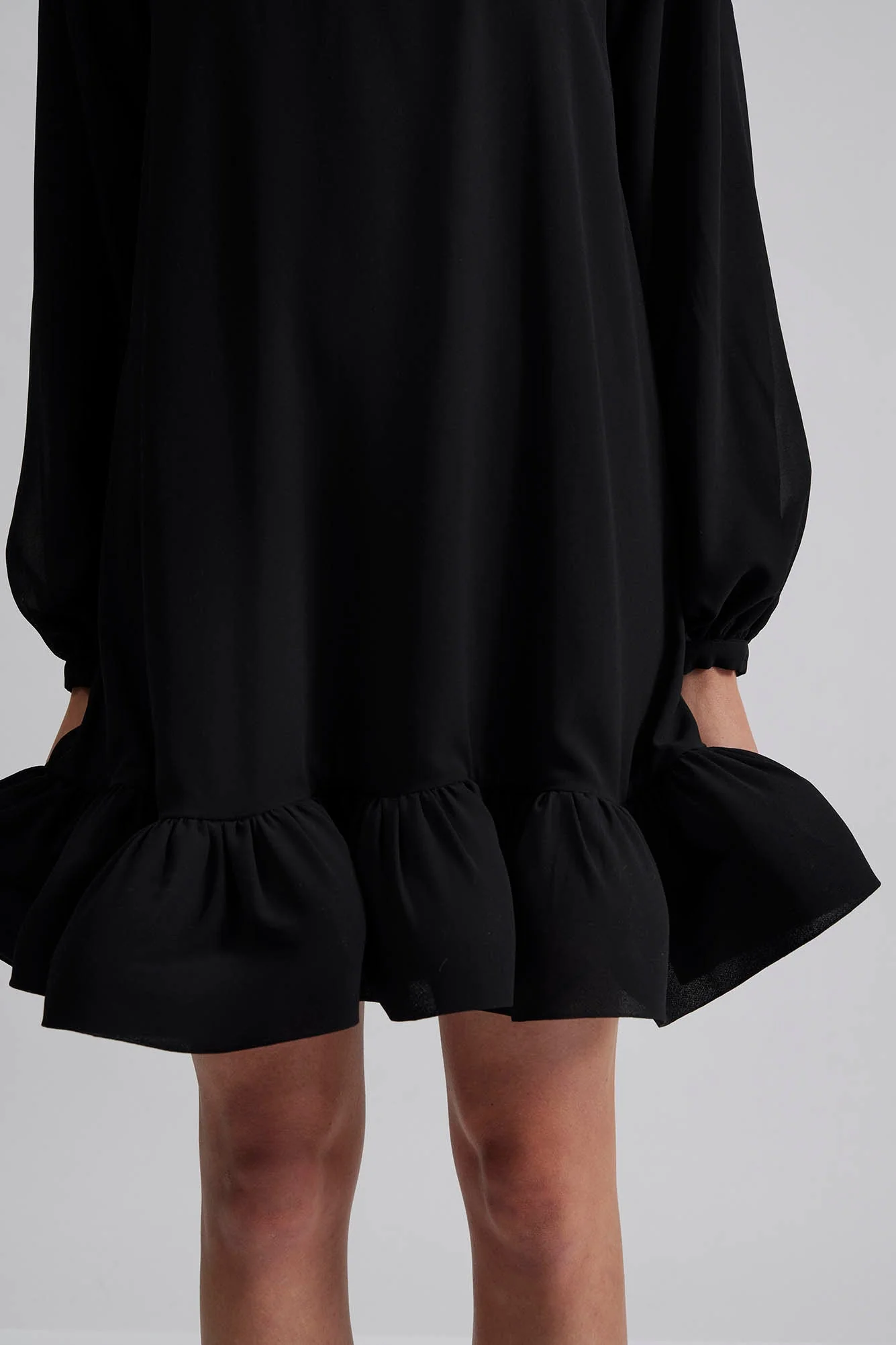 Alva Frill Detailed Mini Dress Black - Image 7