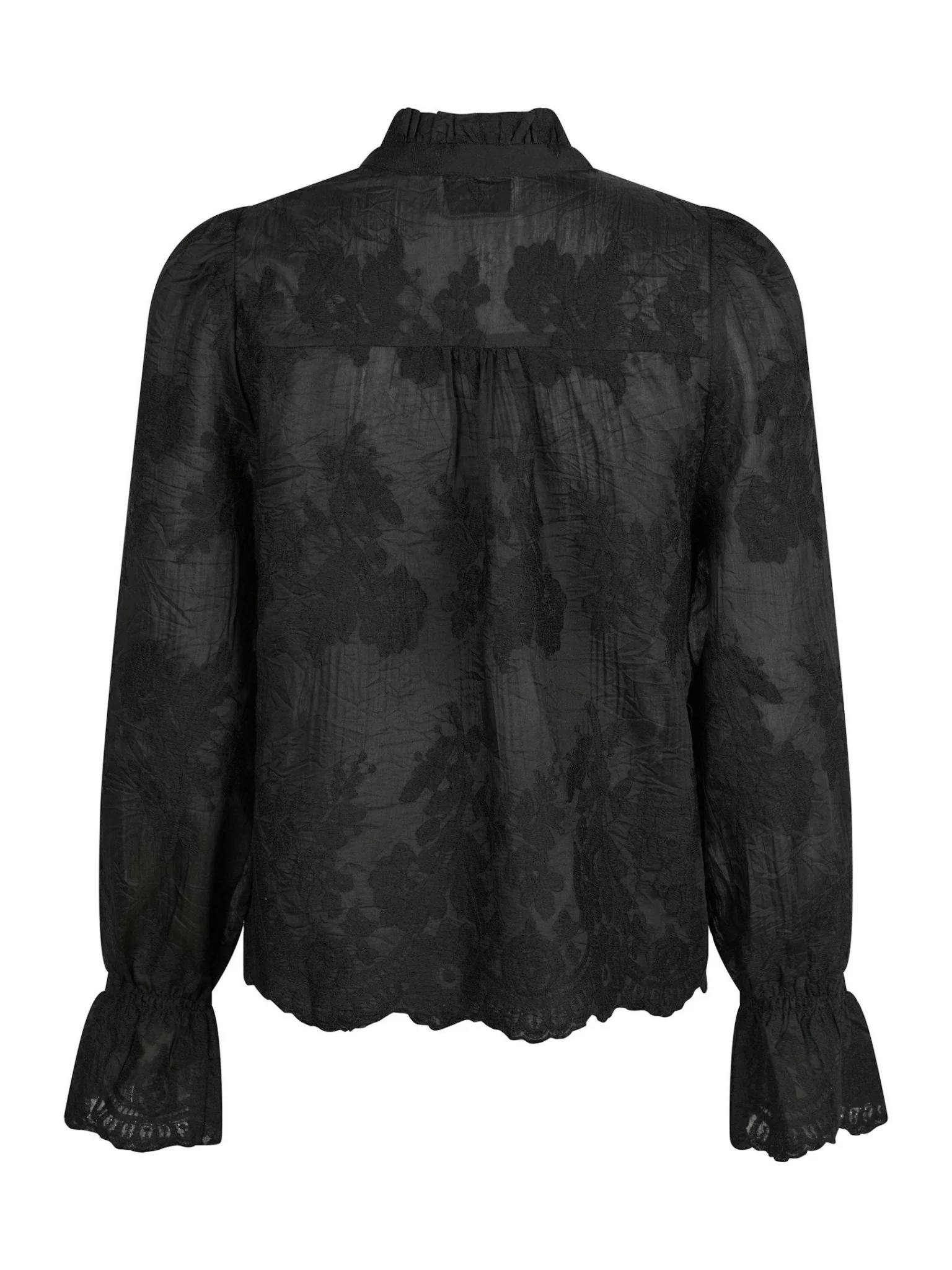 Amara Big Embroidery Blouse Black - Image 8