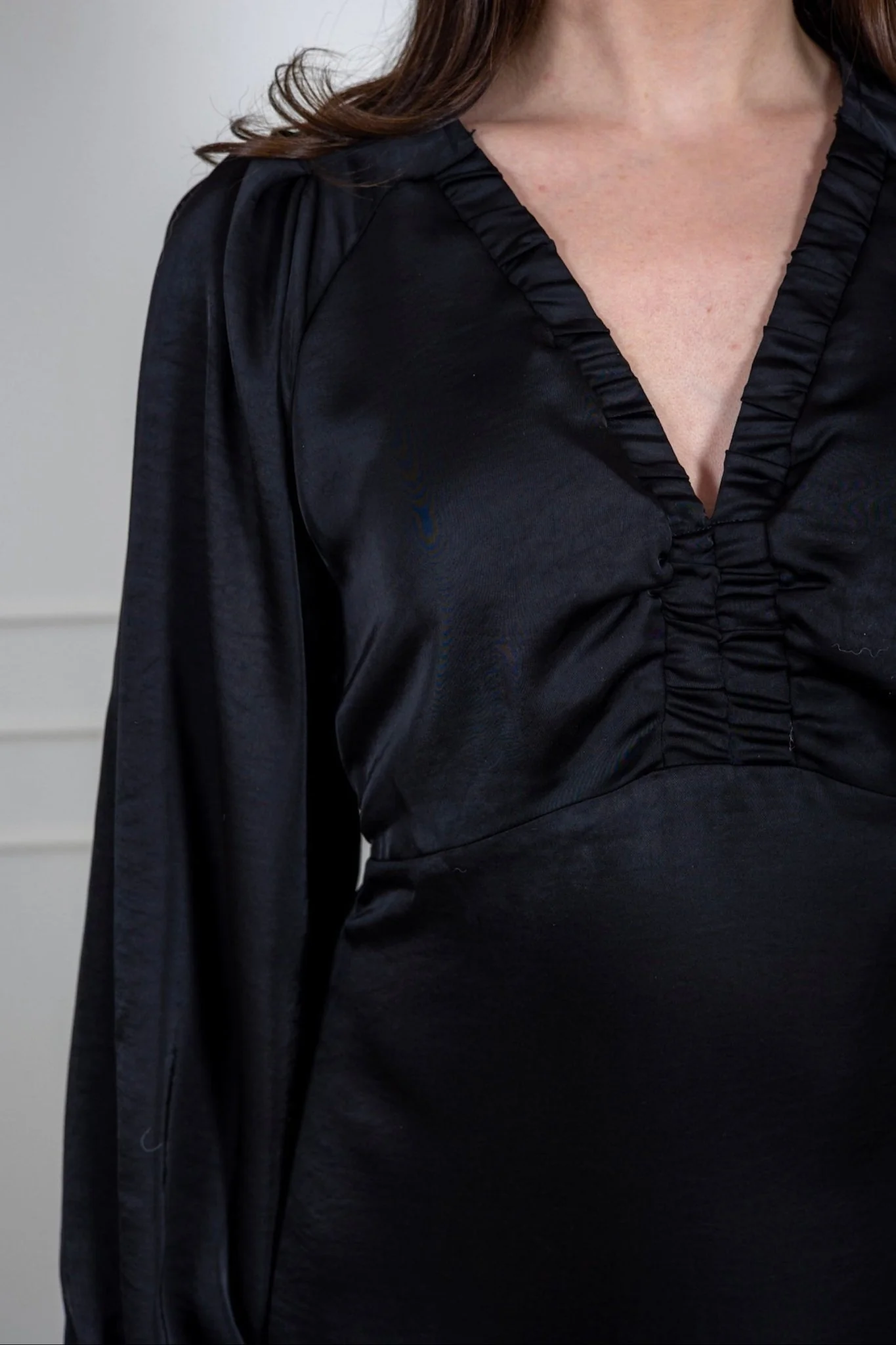 Isobel Heavy Sateen Dress Black - Image 6