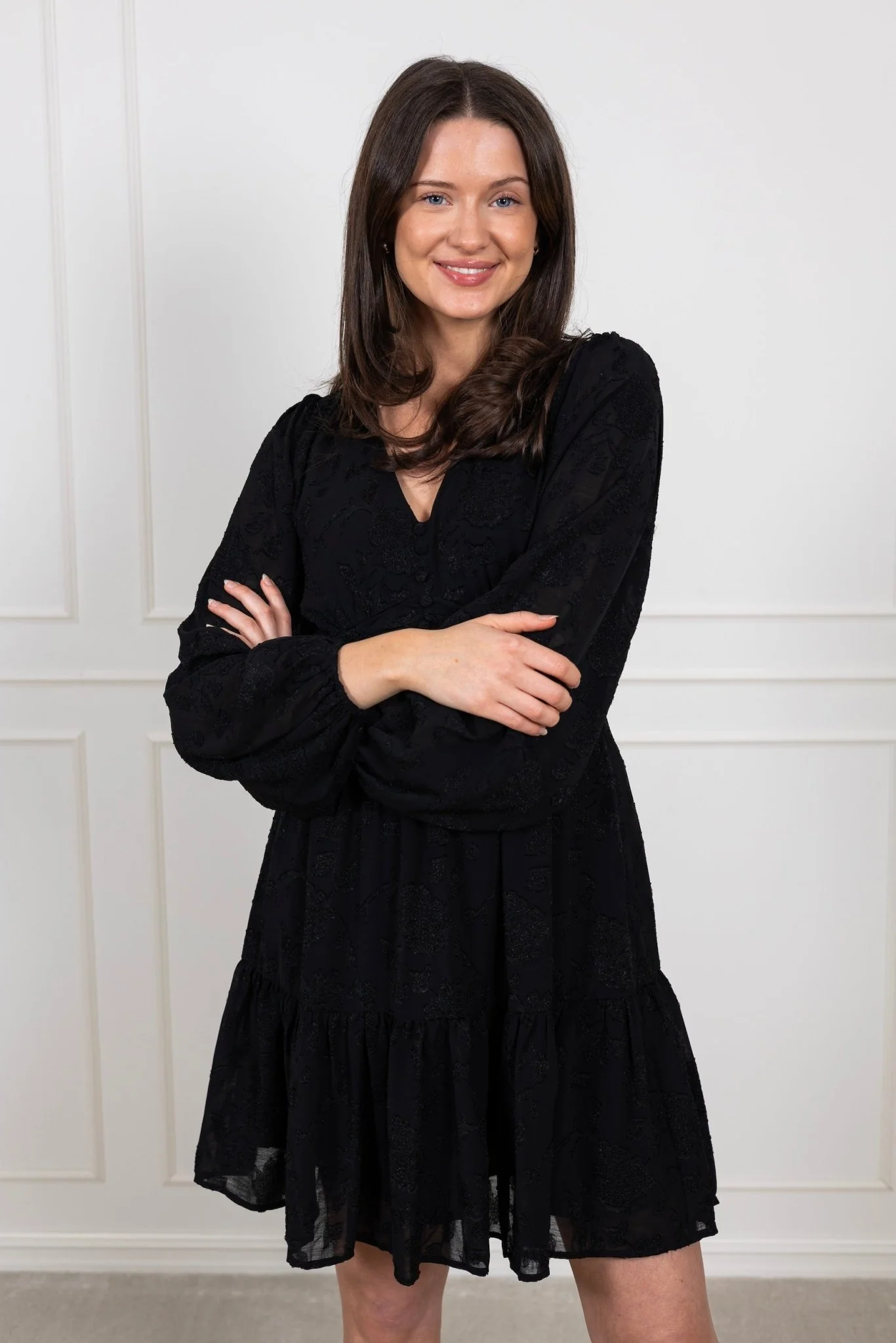 Rihana Burnout Dress Black - Image 3