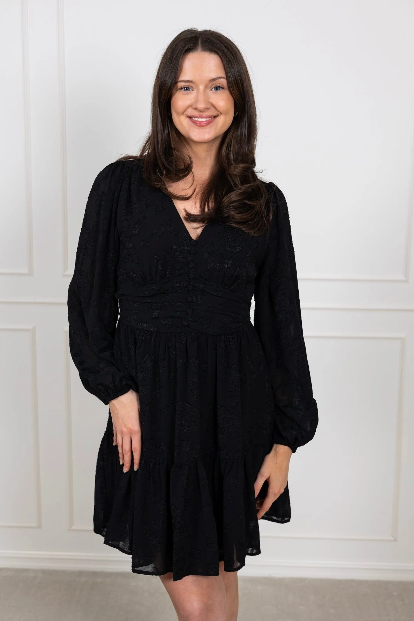 Rihana Burnout Dress Black - Image 6