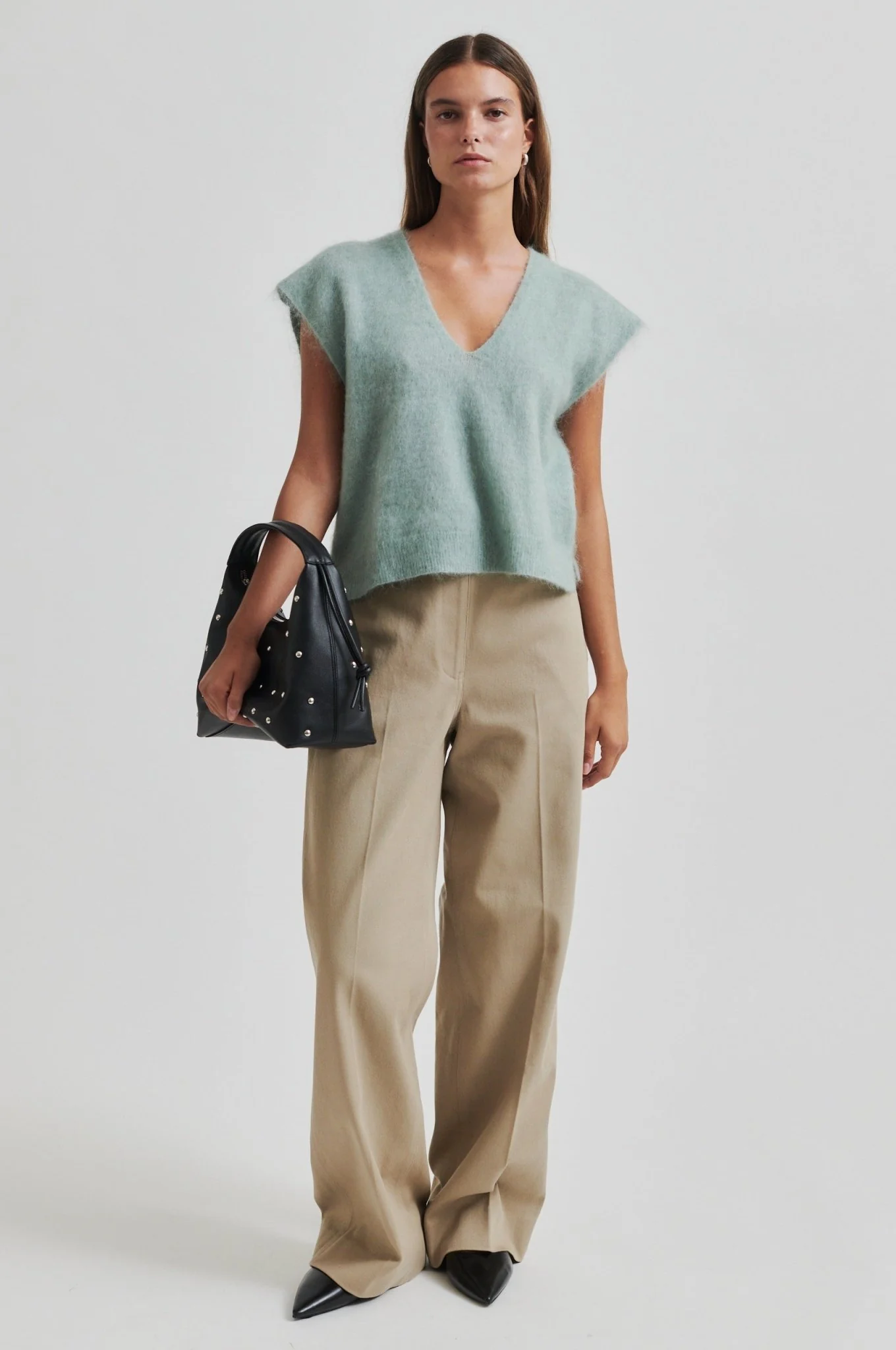 Camryn Knit Vest Slate Green - Image 3